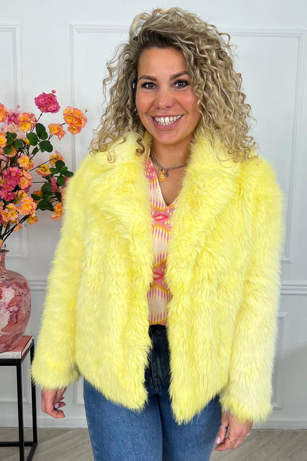 Fluffy Spring Jacket - Yellow