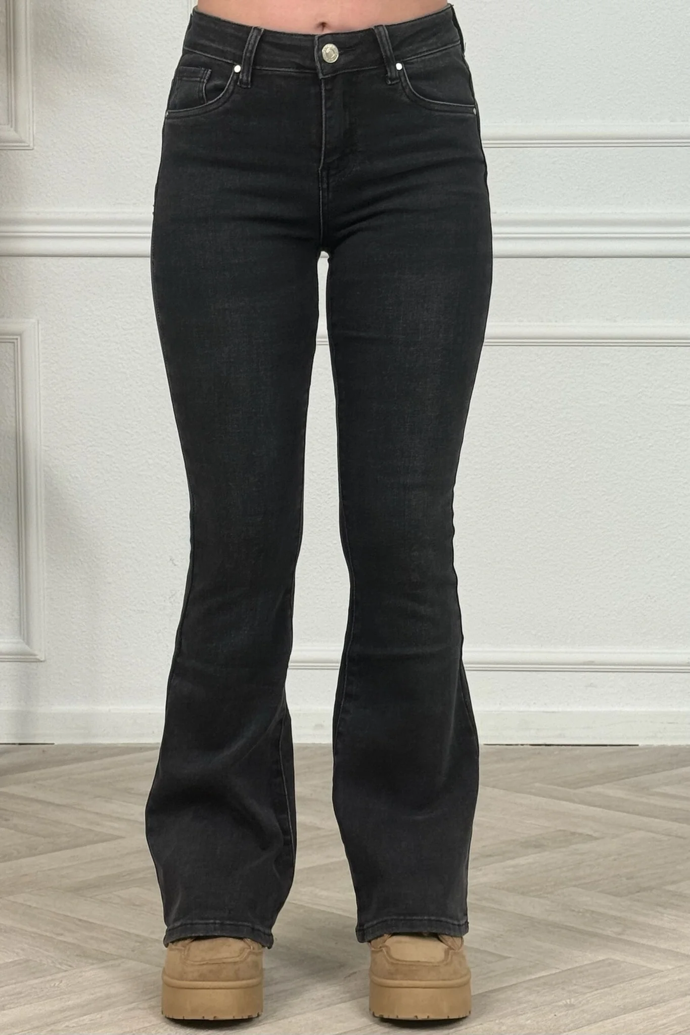Goodies Flare Jeans - Dark Grey/Black - Image 5