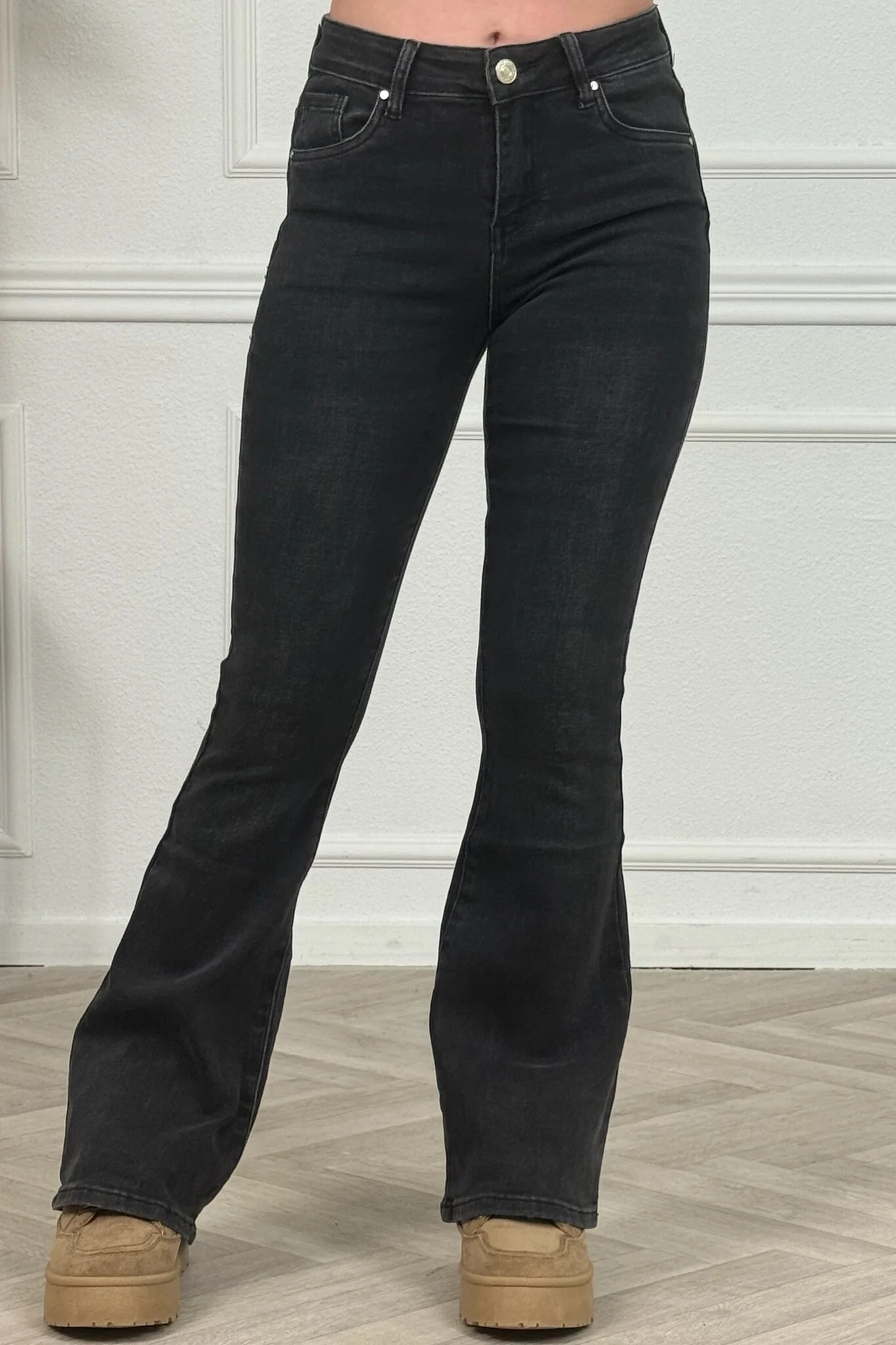 Goodies Flare Jeans - Dark Grey/Black - Image 6