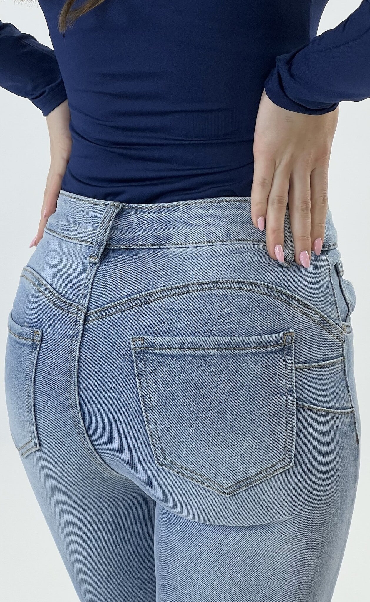 Push Up Goodies Flare Jeans - Light Blue - Image 2