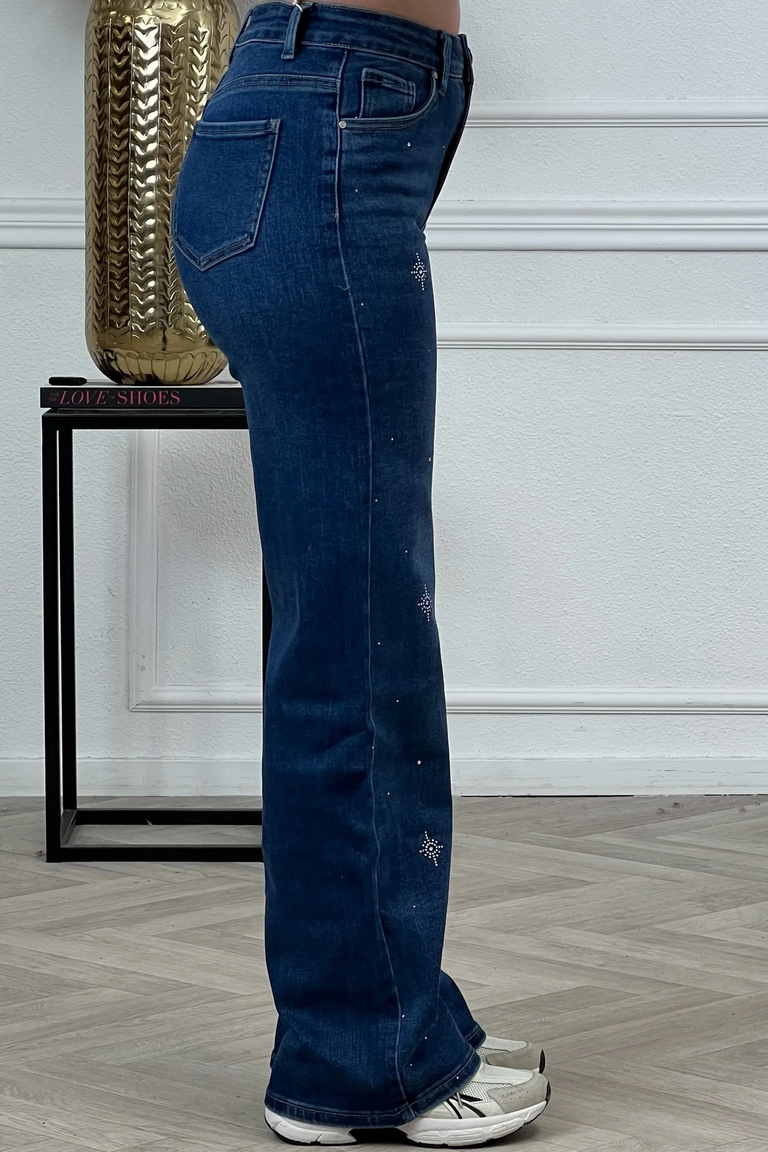 Goodies Wide Leg Glitter Star Jeans - Blue - Image 4