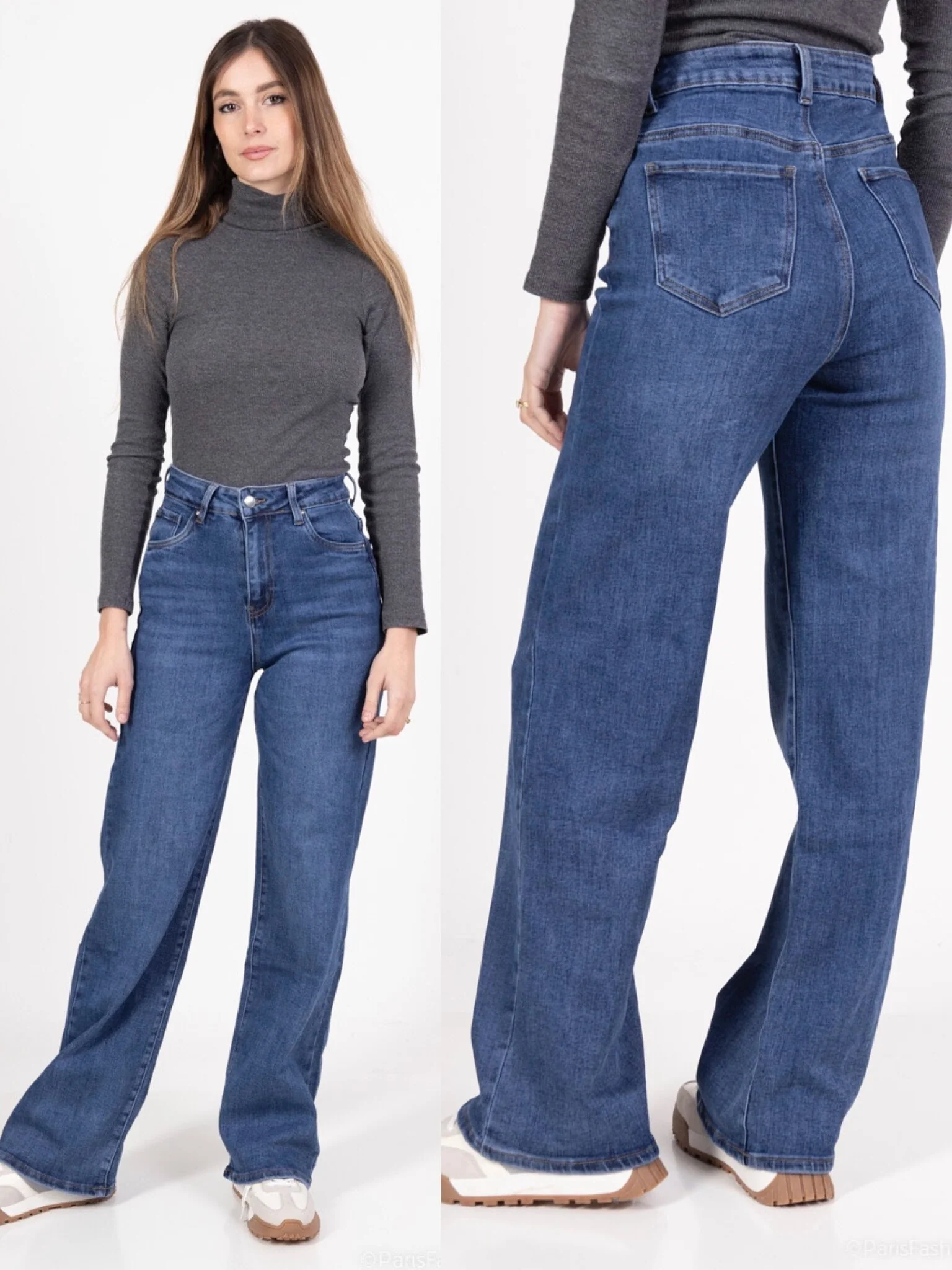 Goodies Wide Leg Jeans - Denim Blue - Image 8