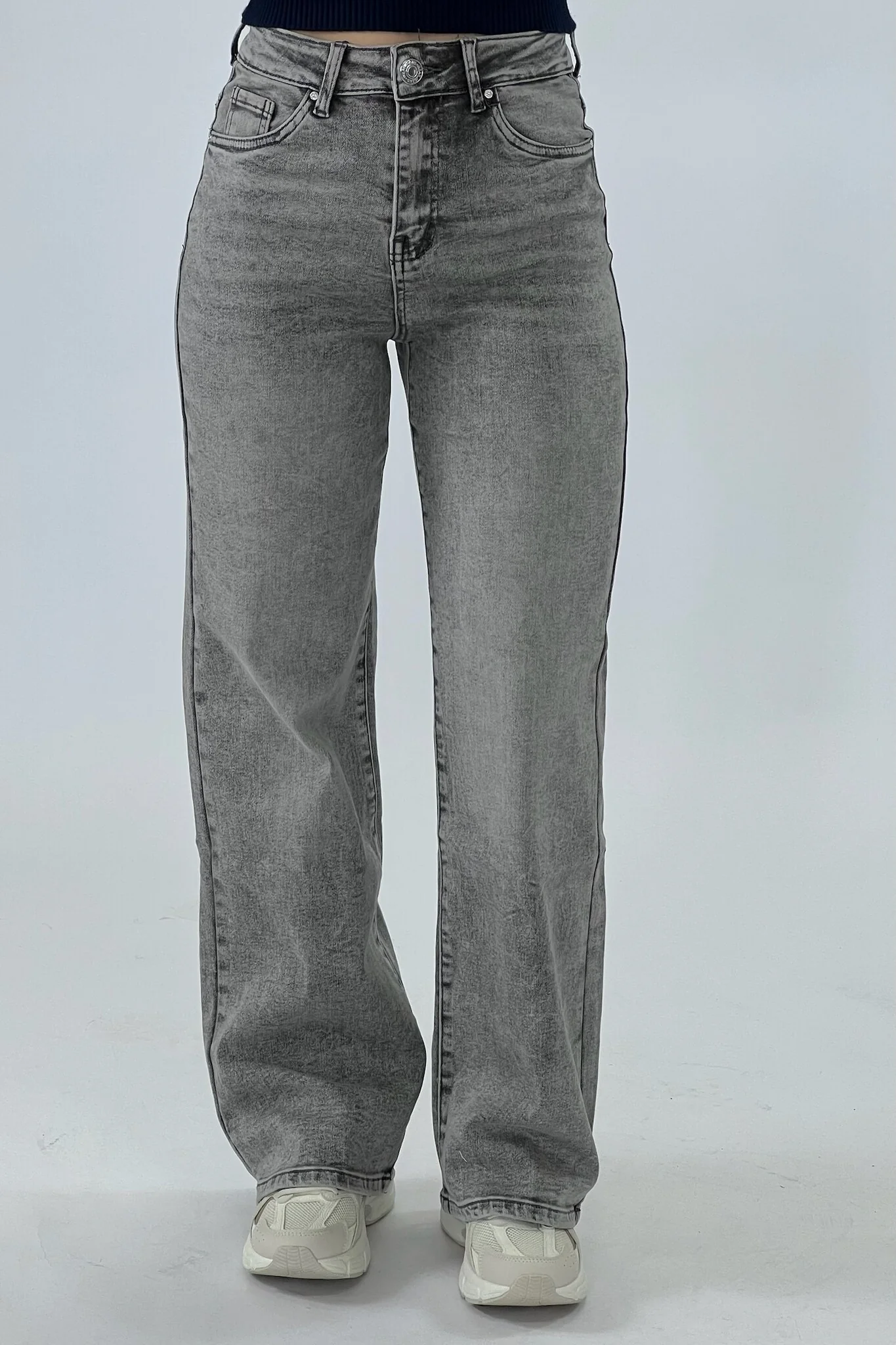 Goodies Wide Leg Jeans - Grey - Image 2