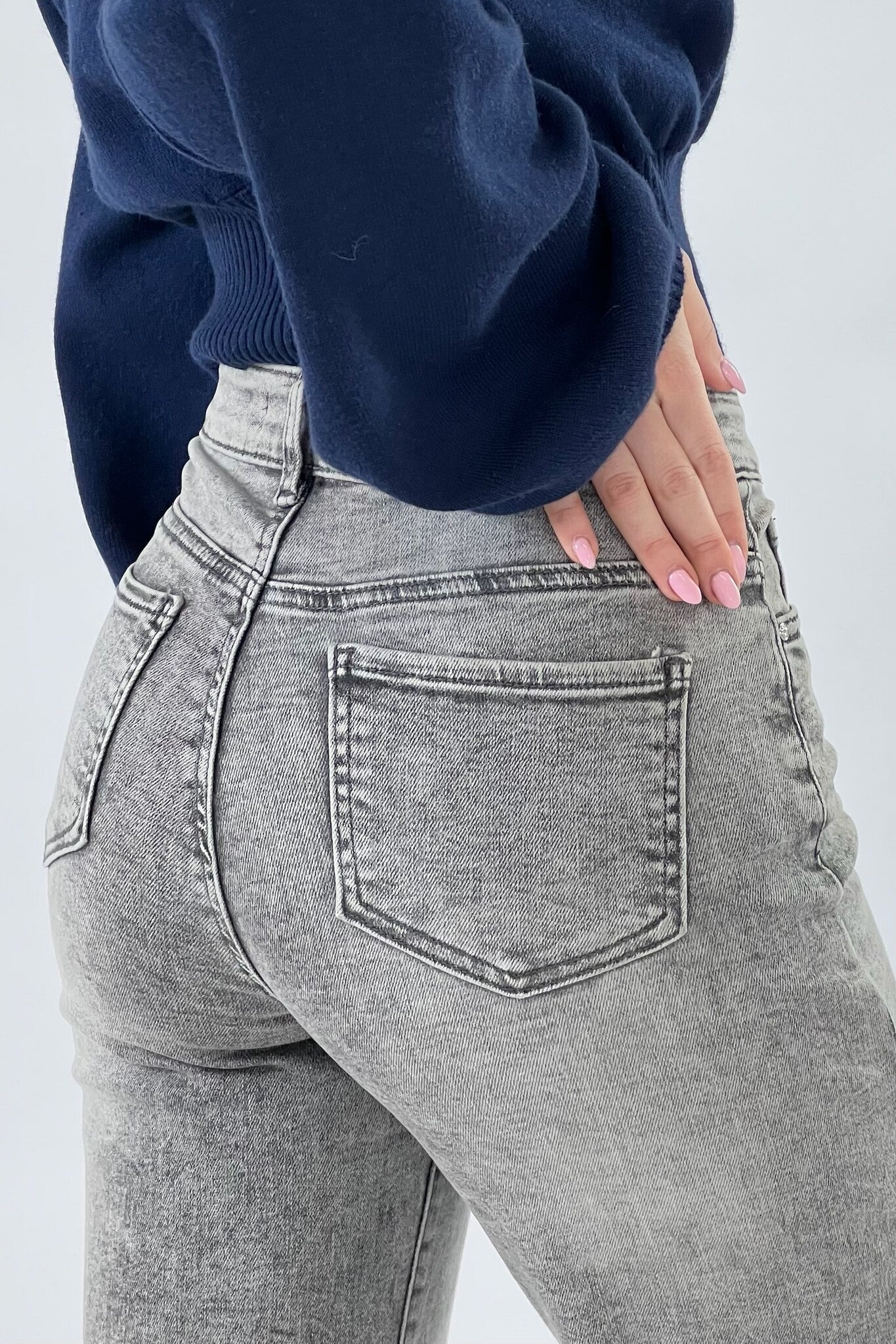 Goodies Wide Leg Jeans - Grey - Image 3