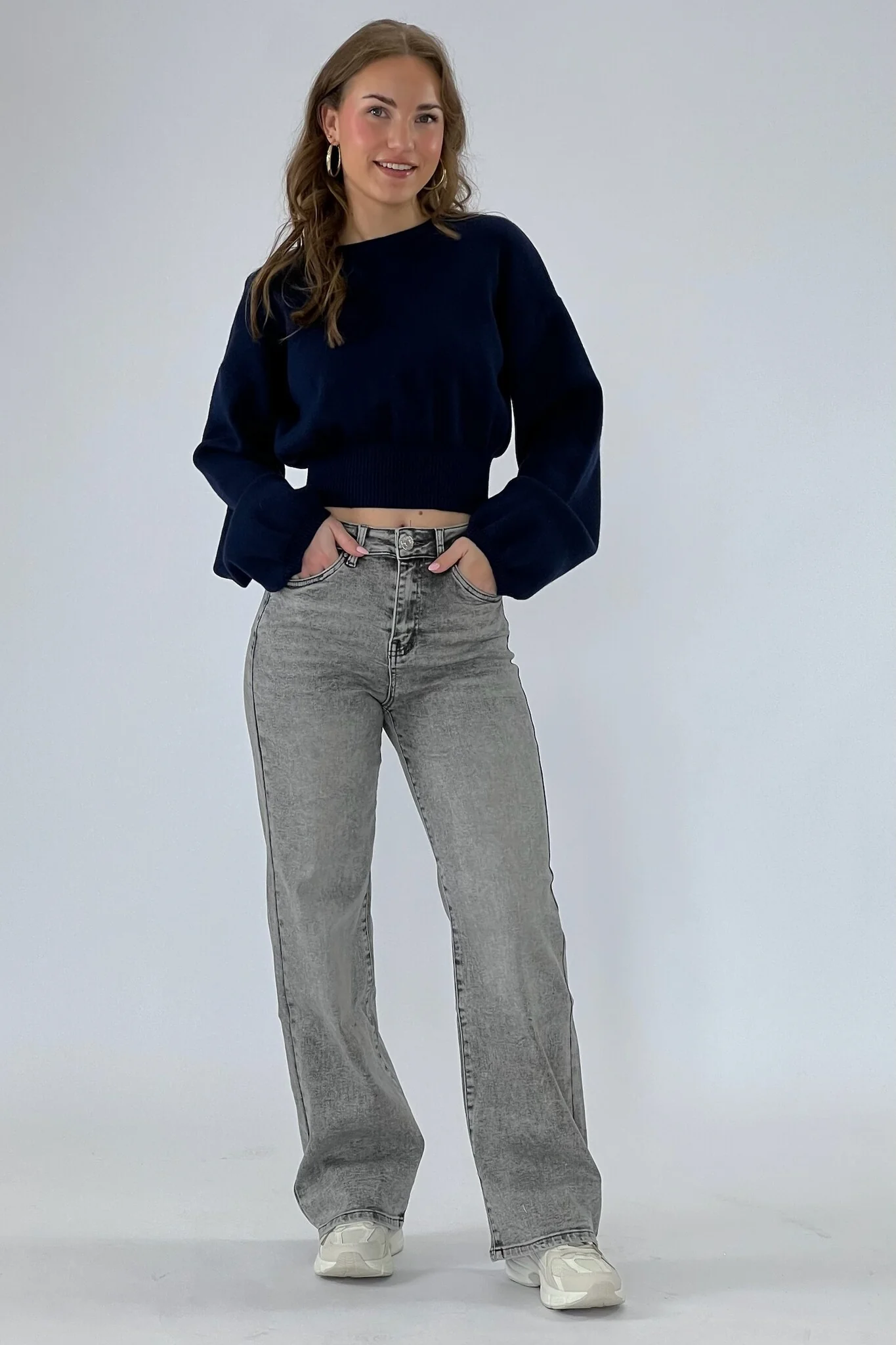Goodies Wide Leg Jeans - Grey - Image 4