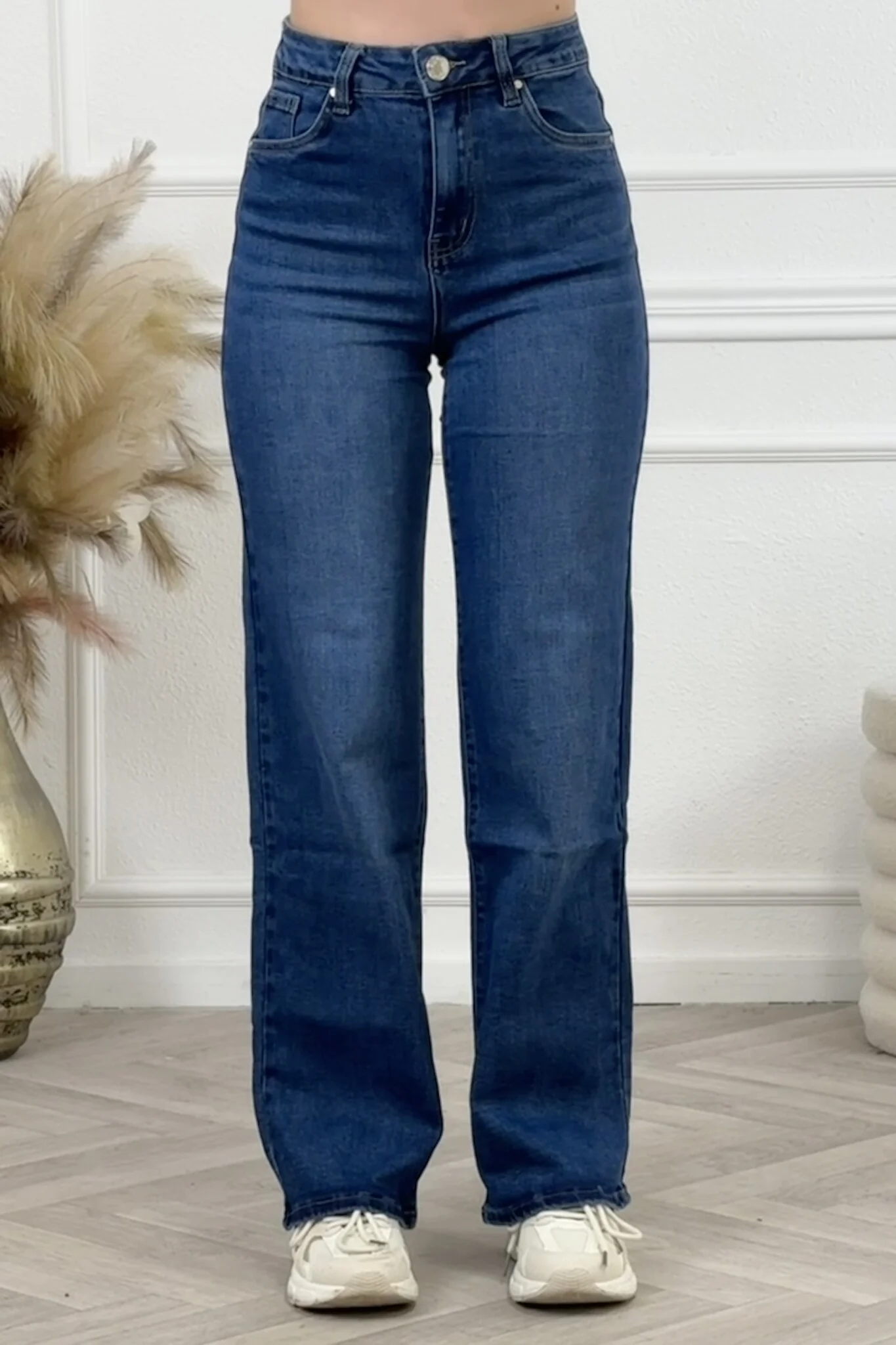 Goodies Wide Leg Jeans - Washed Blue