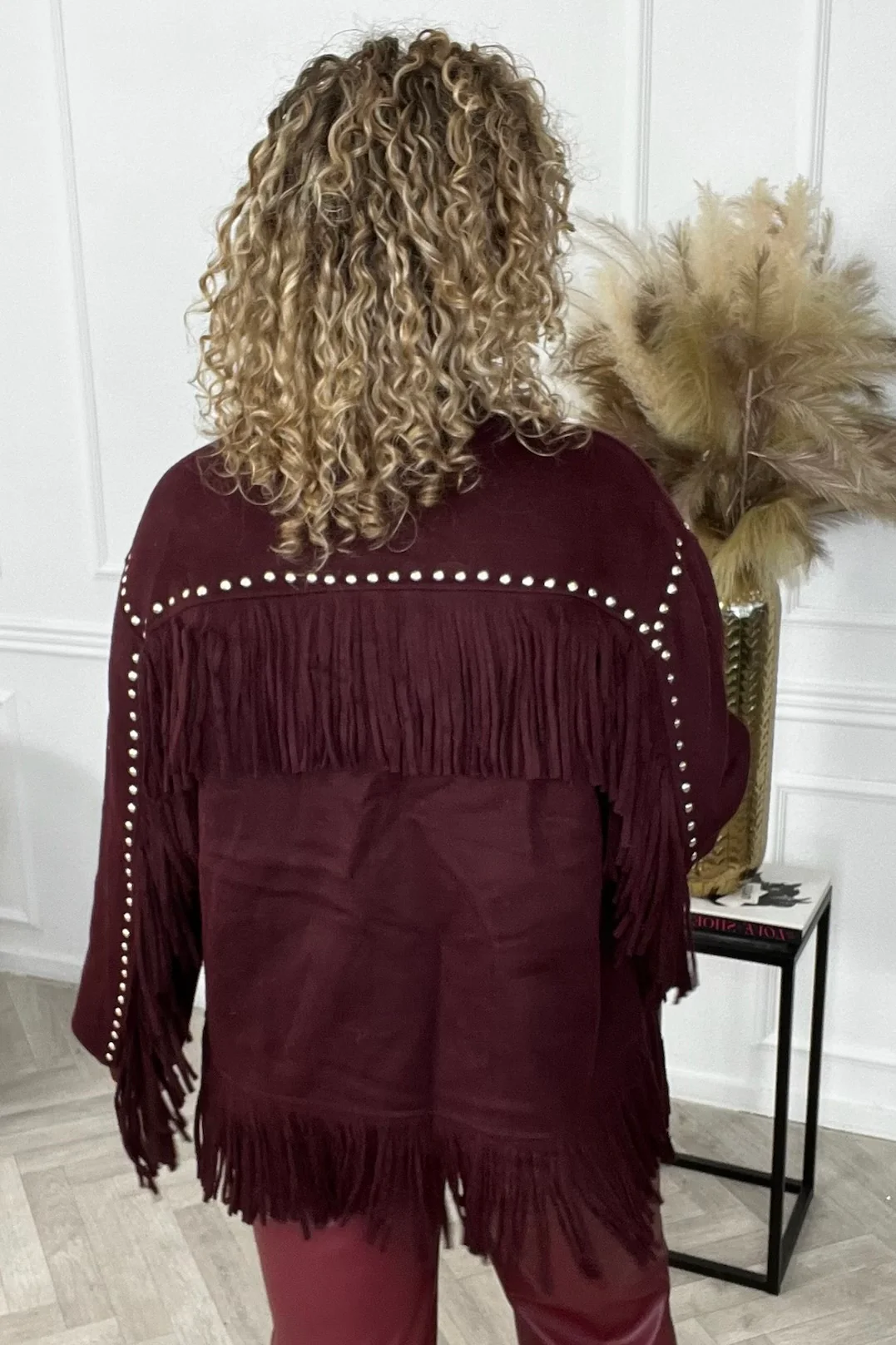 Bohemian Fringe Jacket - Bordeaux - Image 3