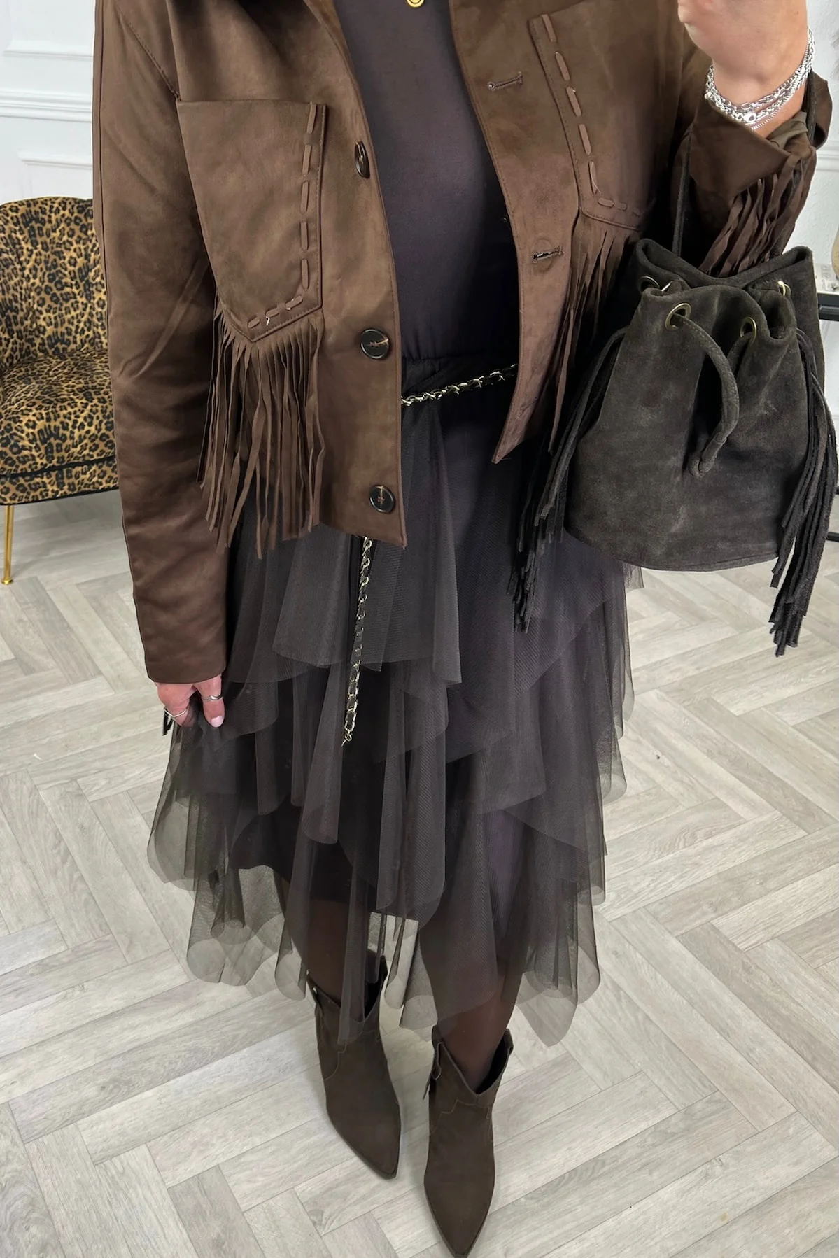 Hazel Suede Bag - Brown - Image 3