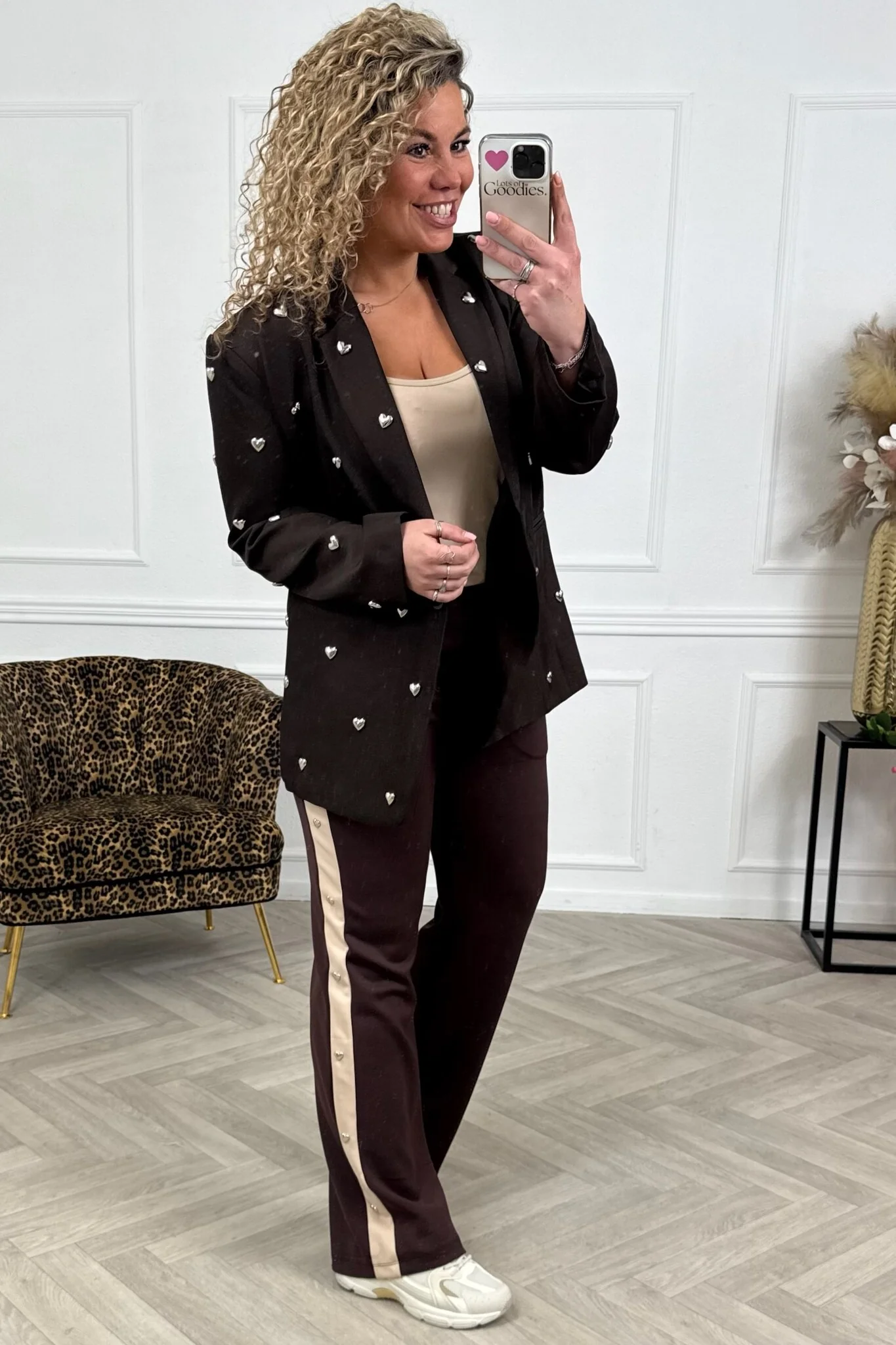 Heart Jogging Pants - Brown