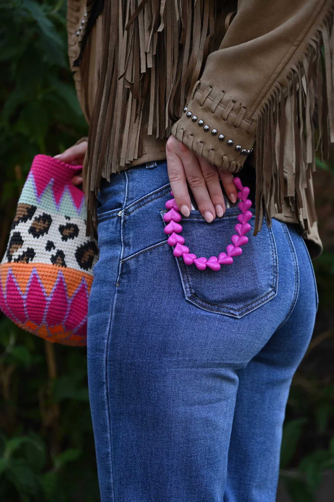 Heart Phone Strap - Fuchsia - Image 2