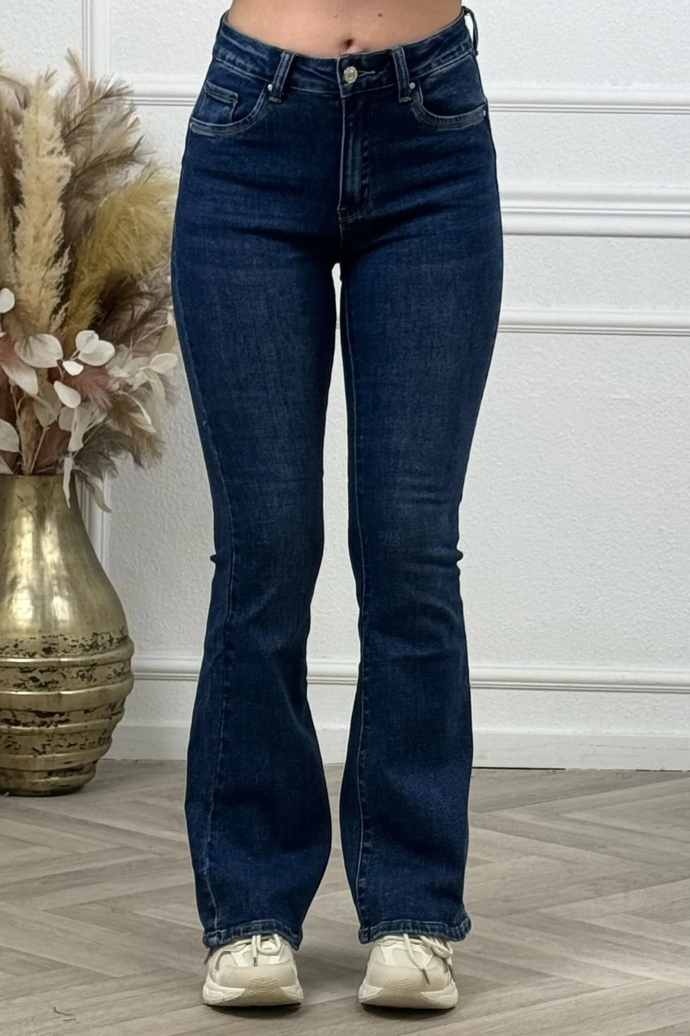 Heart Shaped Flared Jeans - Blue