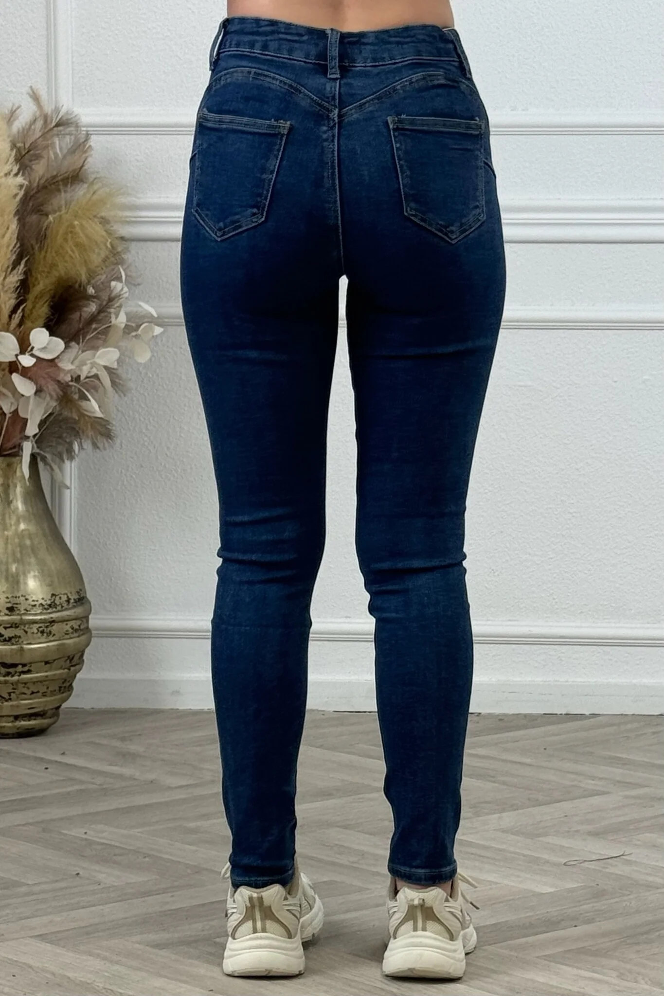 Heart Shaped Push Up Jeans - Dark Blue - Image 4