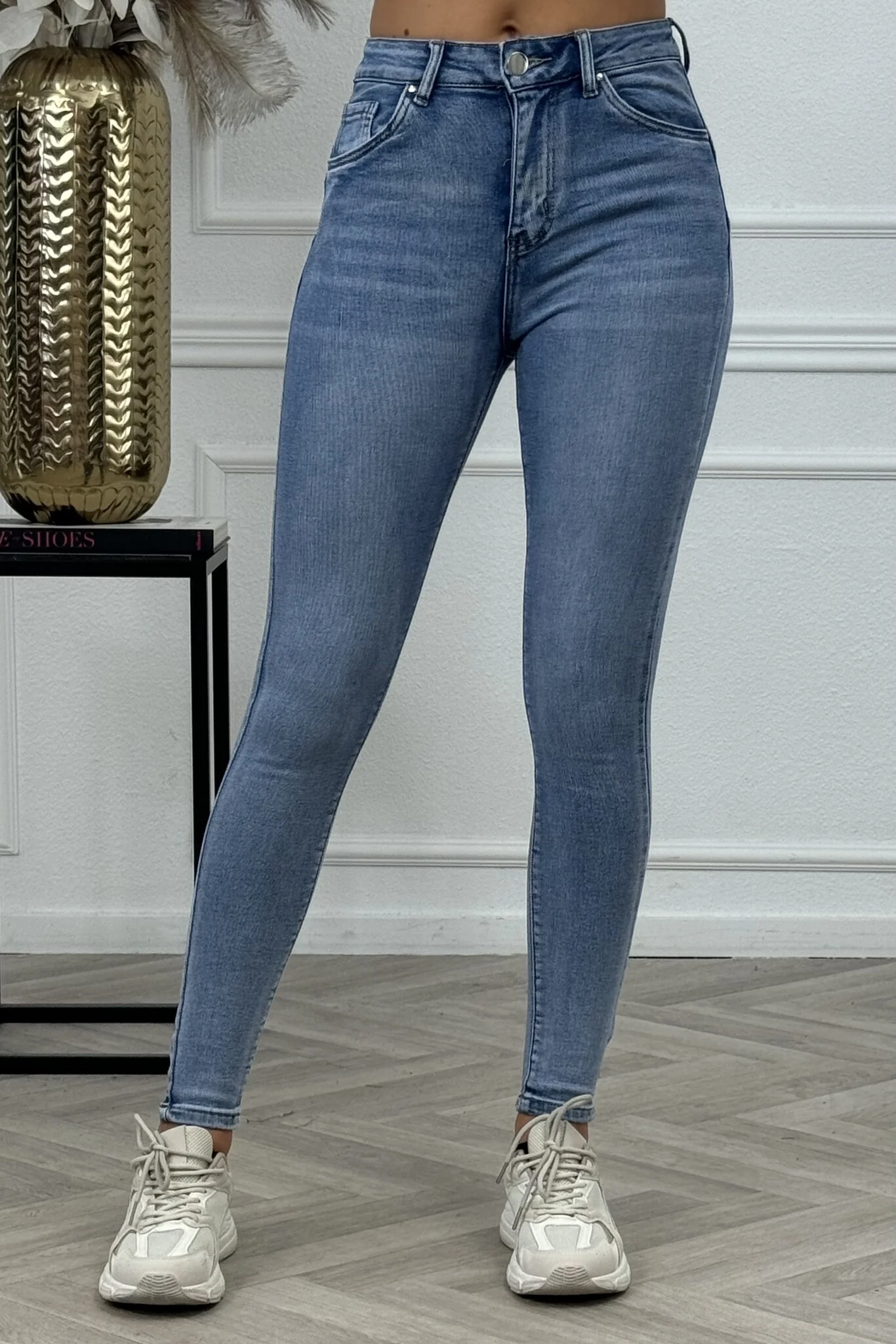 Heart Shaped Push Up Skinny Jeans - Blue - Image 2