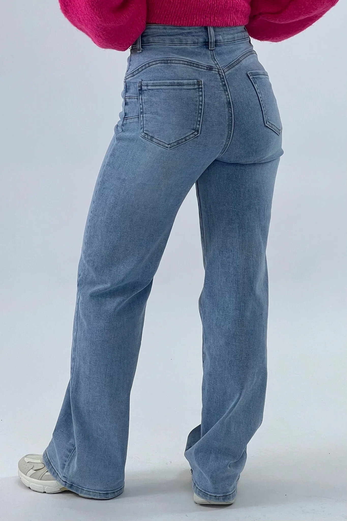 Heart Shaped Wide Leg Jeans - Light Blue - Image 7