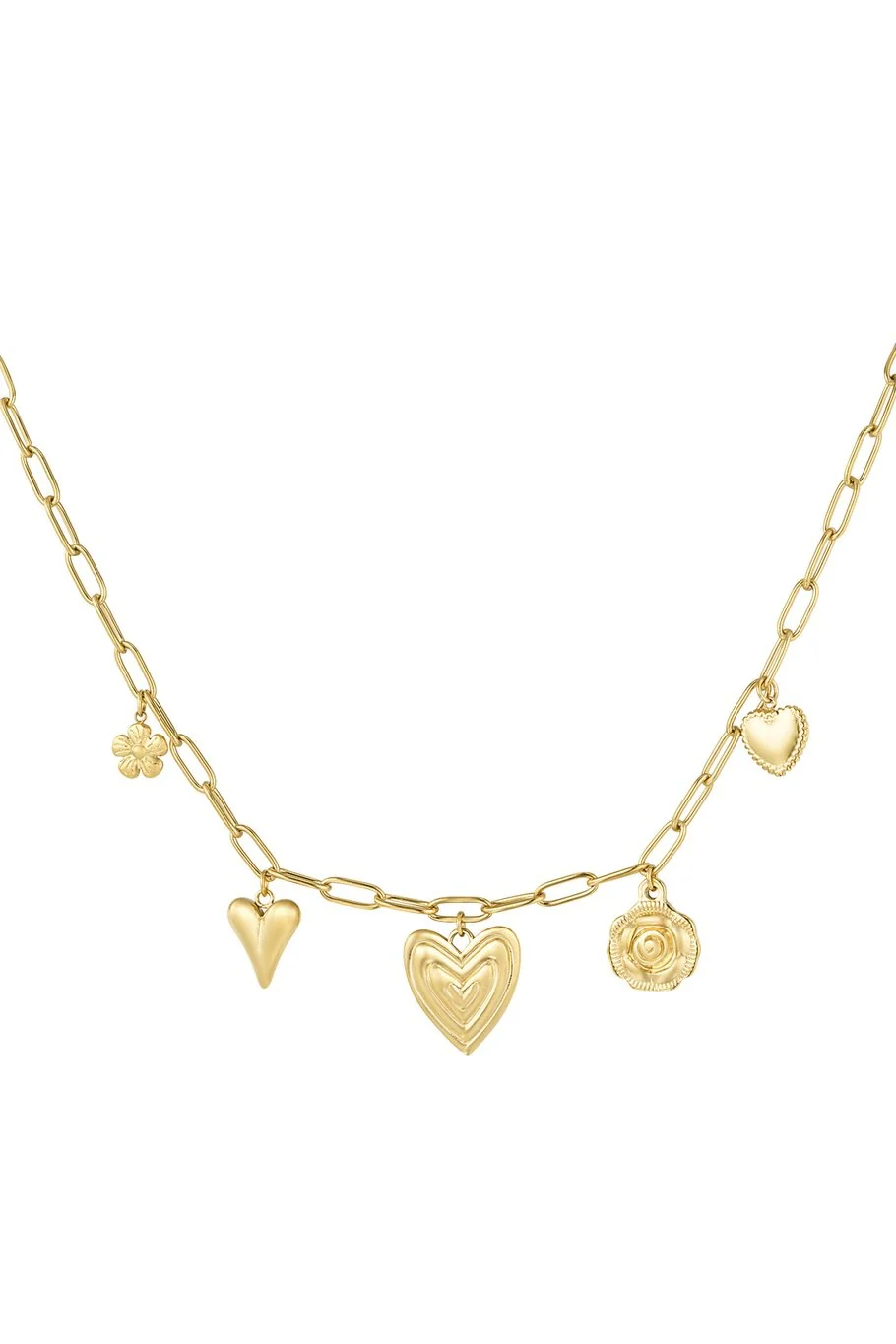 Heartfelt Charms Necklace - Gold - Image 2