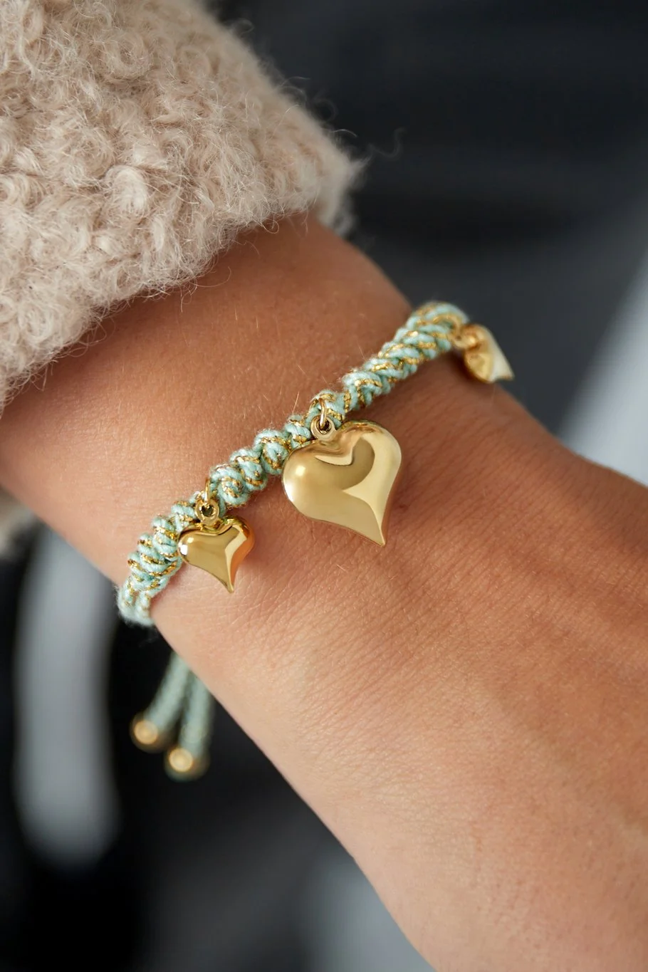 Heartfelt Rope Bracelet - Mint