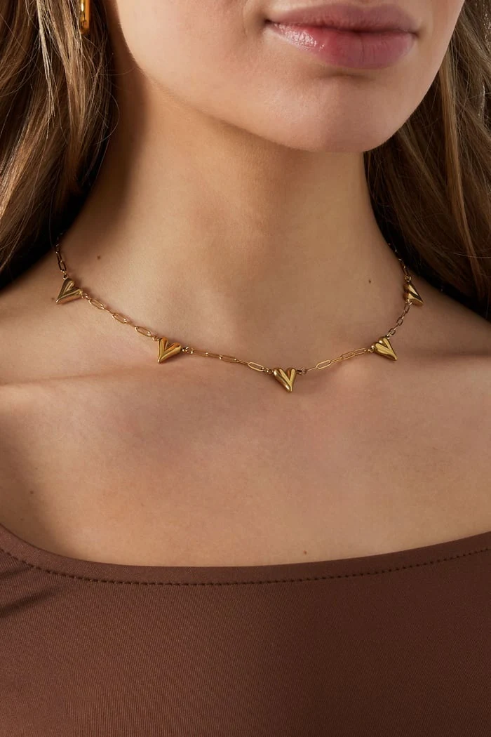 Hearts Unfolded Necklace- Gold - Image 2
