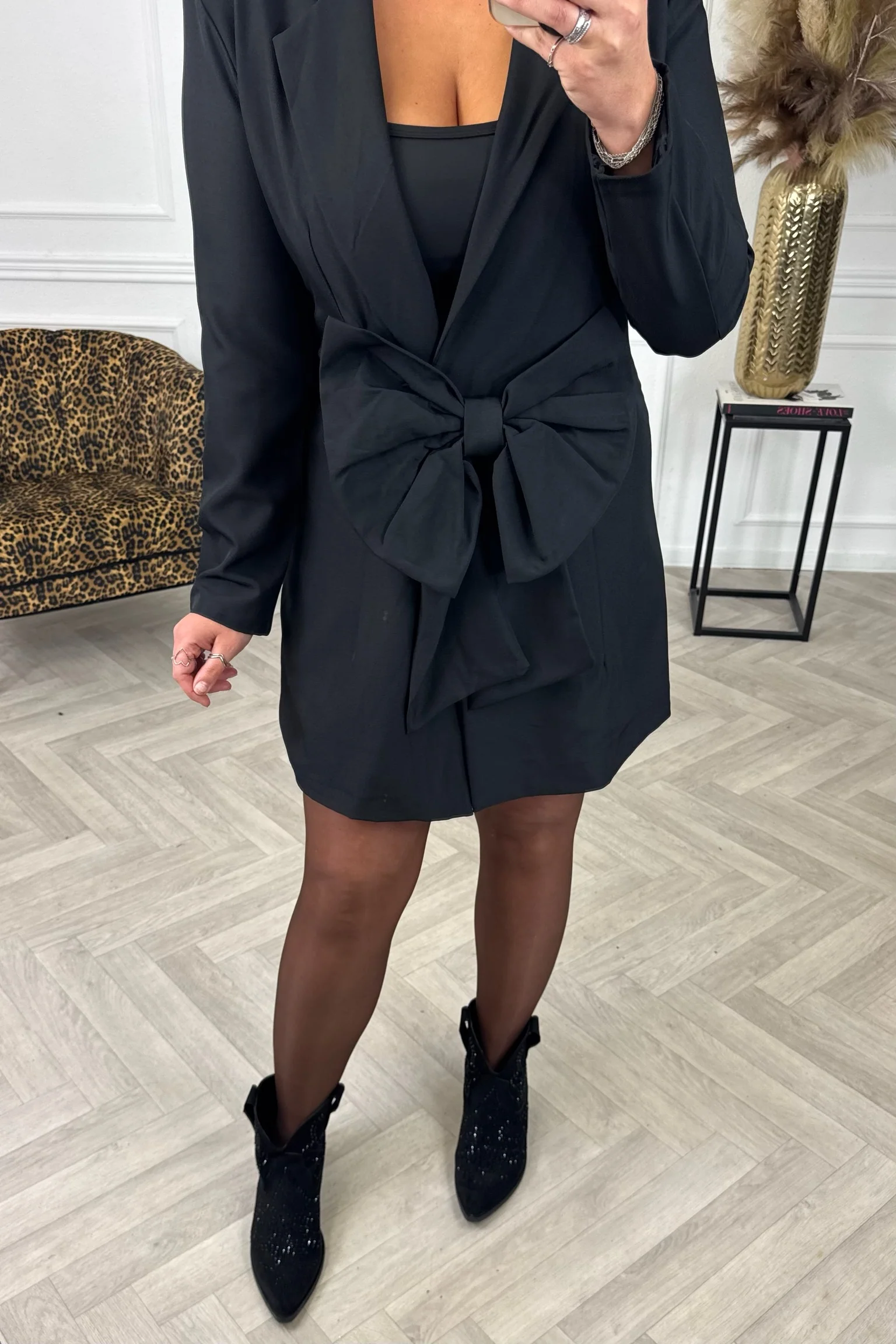 Iconic Bow Blazer Dress - Black - Image 5