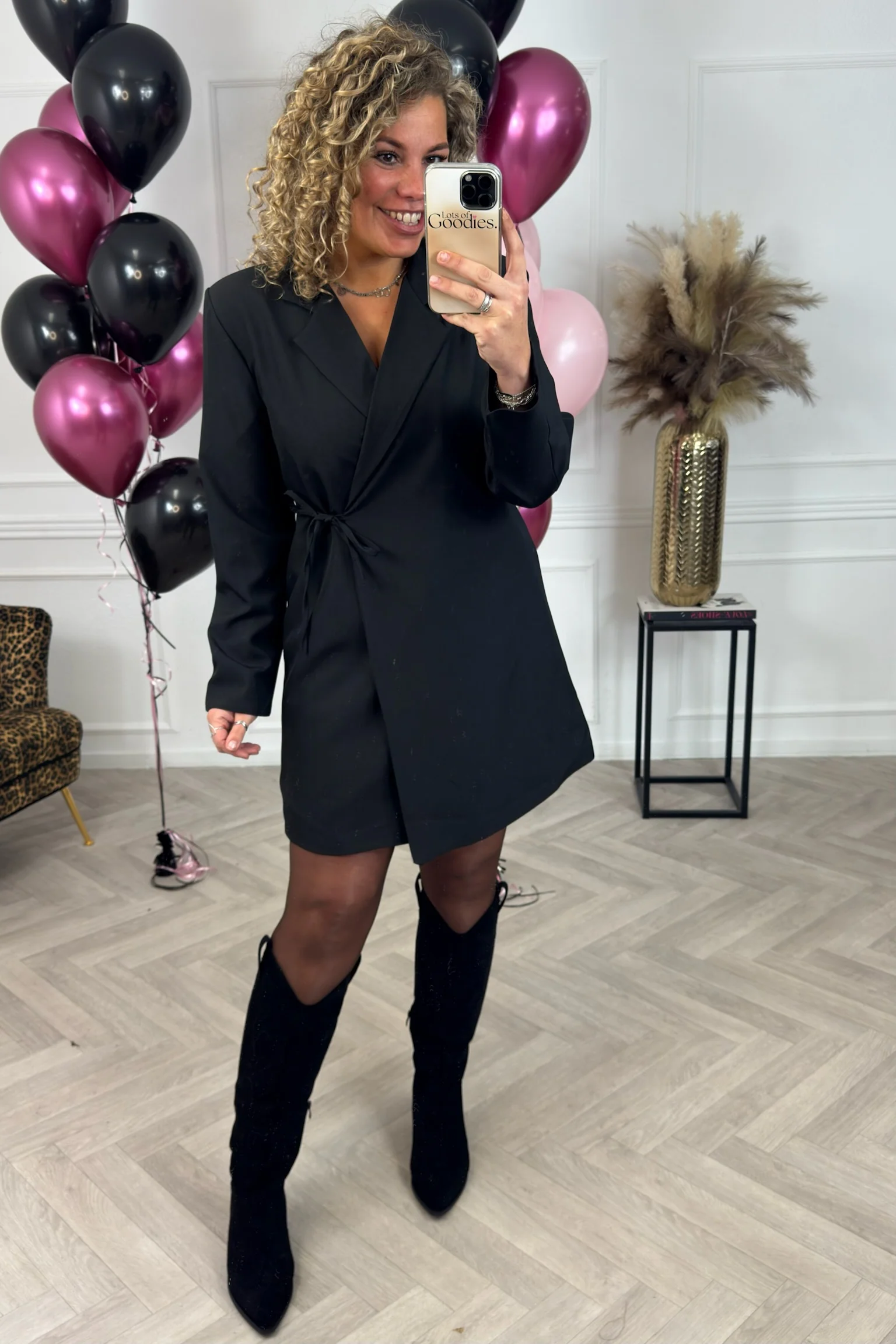 Iconic Wrap Blazer Dress - Black