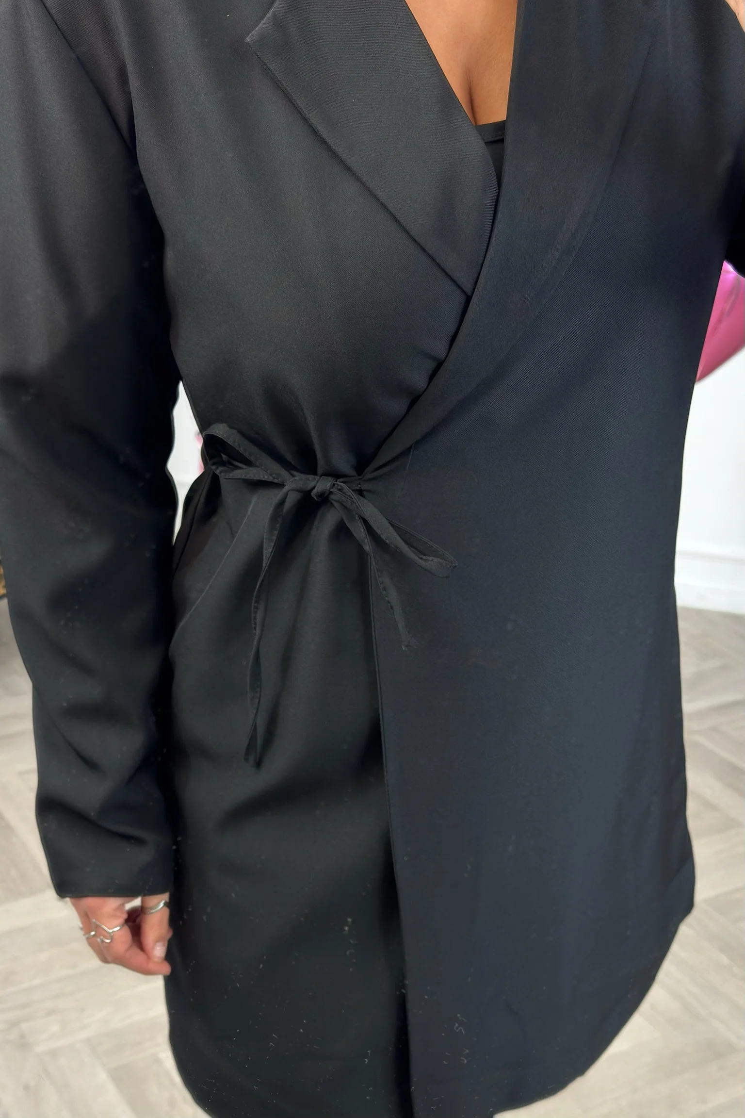 Iconic Wrap Blazer Dress - Black - Image 4
