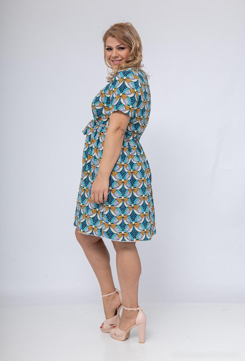 Iris Summer Dress - Blue/Beige - Image 3