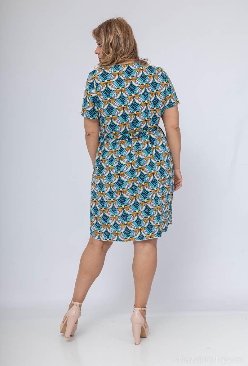 Iris Summer Dress - Blue/Beige - Image 4