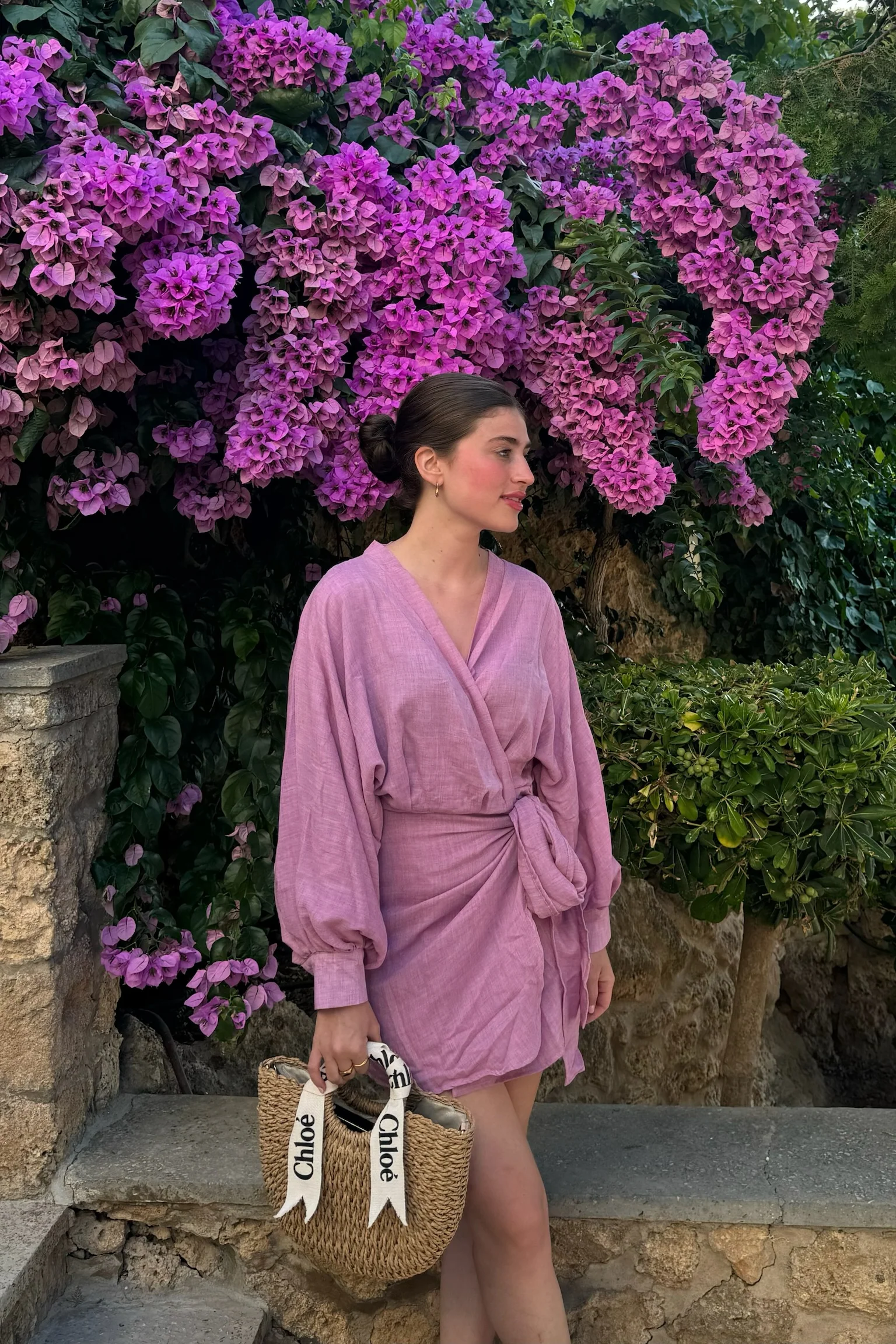 Isla Wrap Dress - Mauve - Image 4
