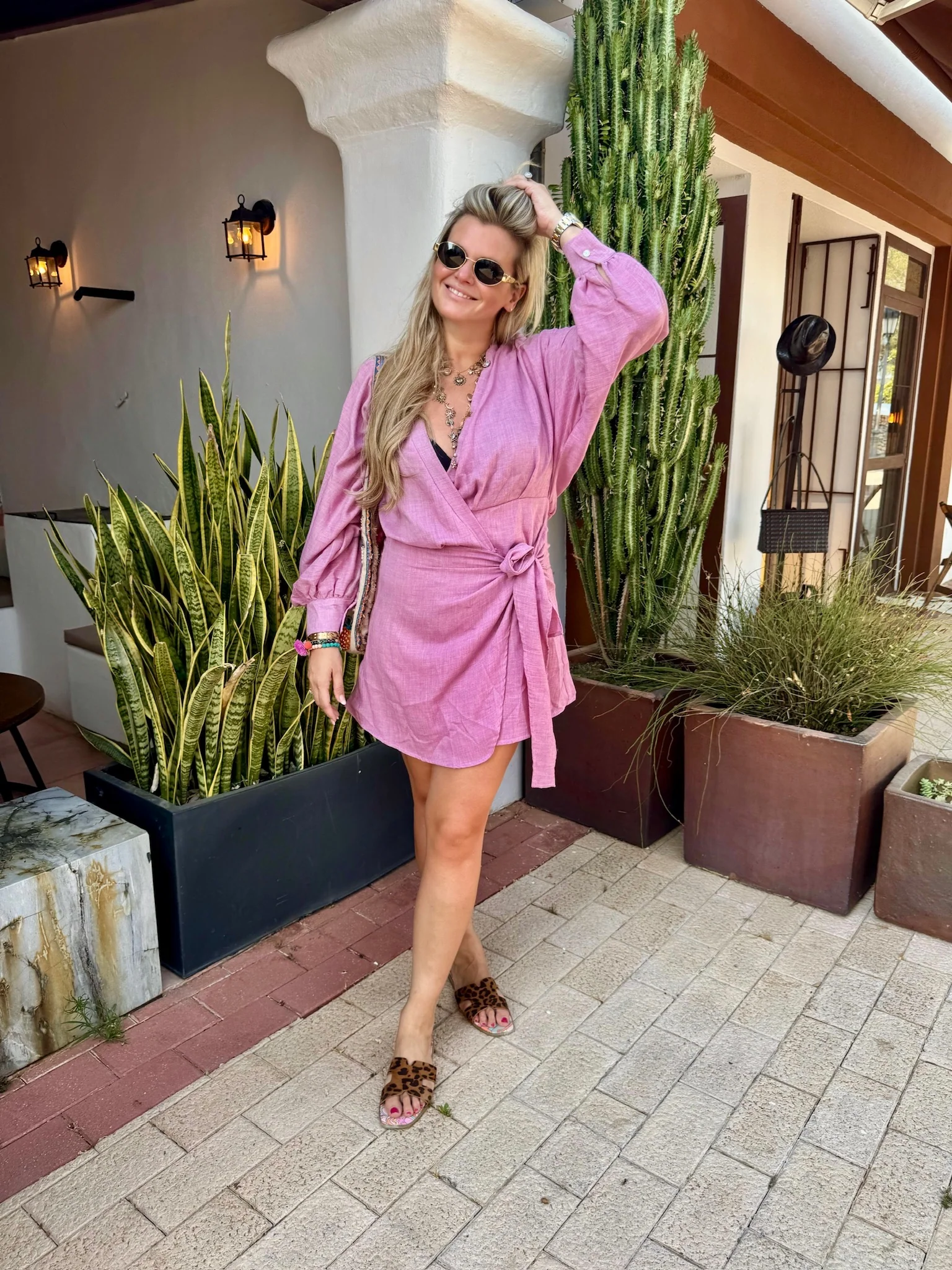 Isla Wrap Dress - Mauve - Image 5
