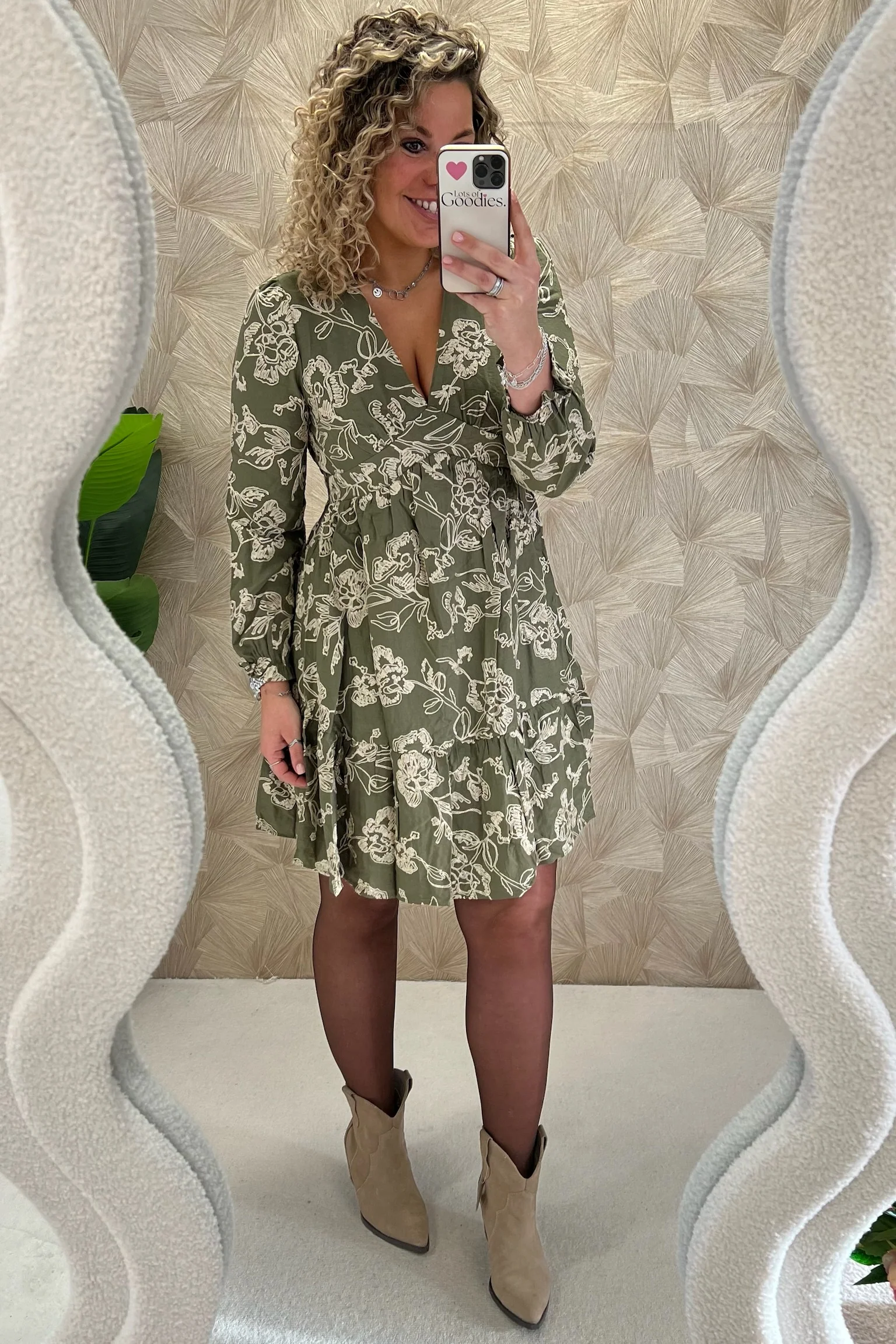 Ivy Flower Dress - Armygreen