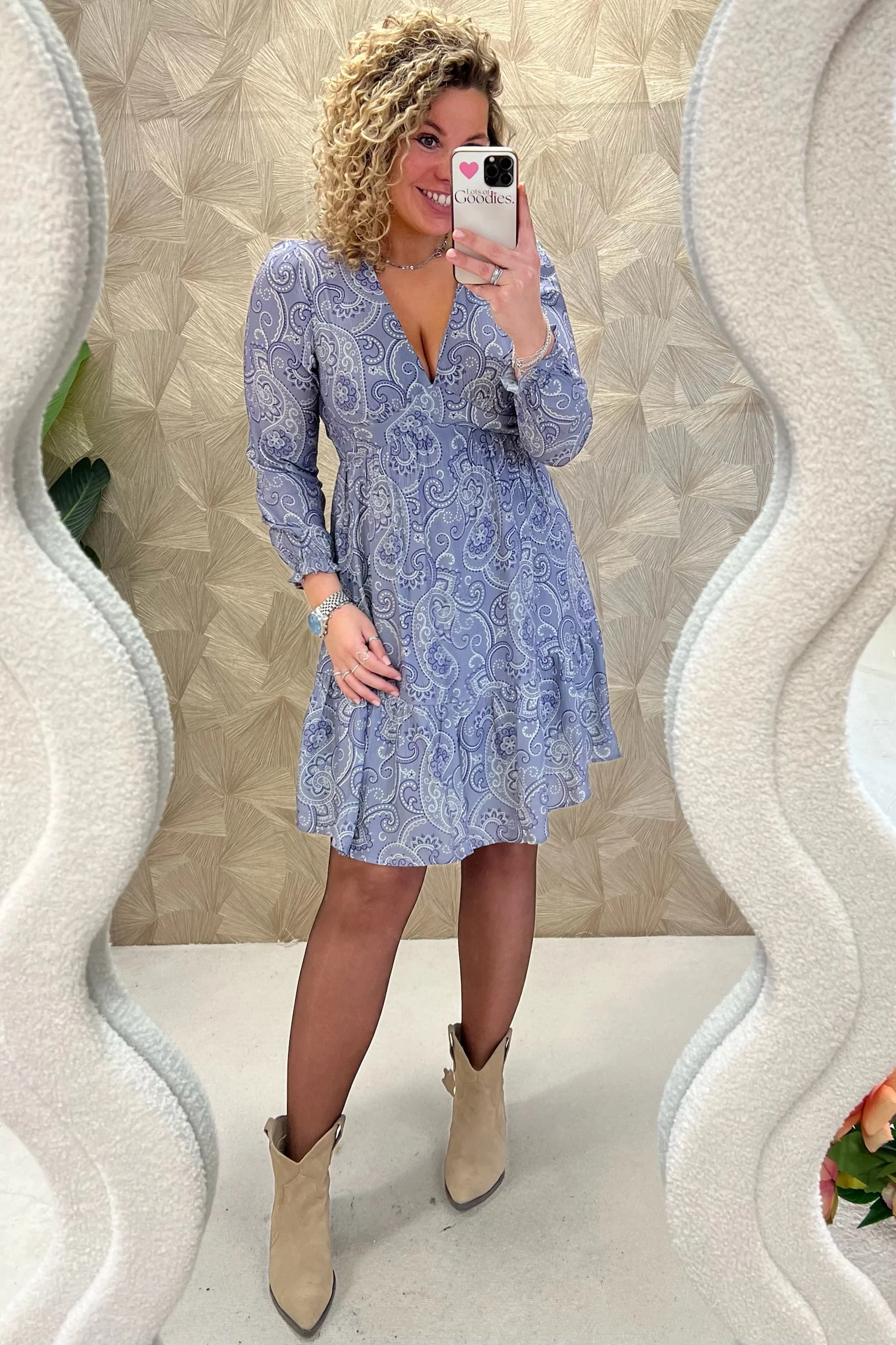 Ivy Paisley Dress - Blue - Image 2