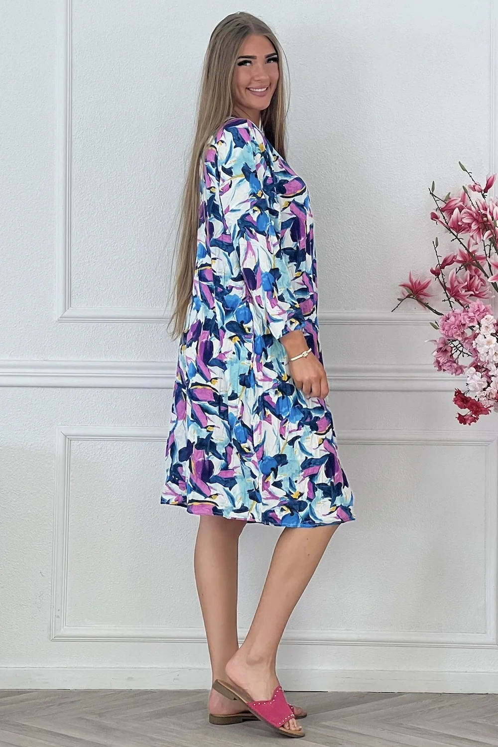 Jace Dress - White/Blue/Purple - Image 3