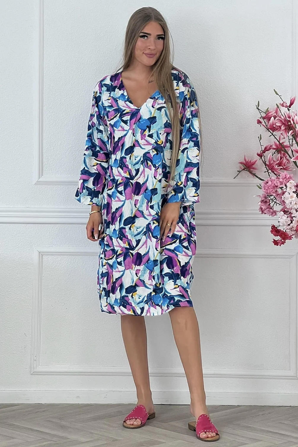 Jace Dress - White/Blue/Purple - Image 4