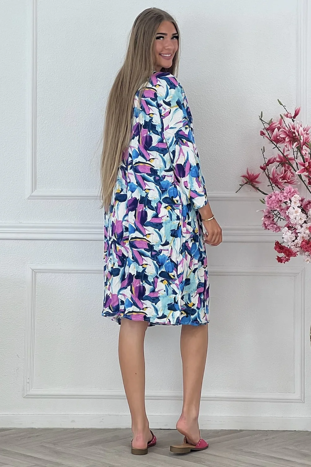 Jace Dress - White/Blue/Purple - Image 5