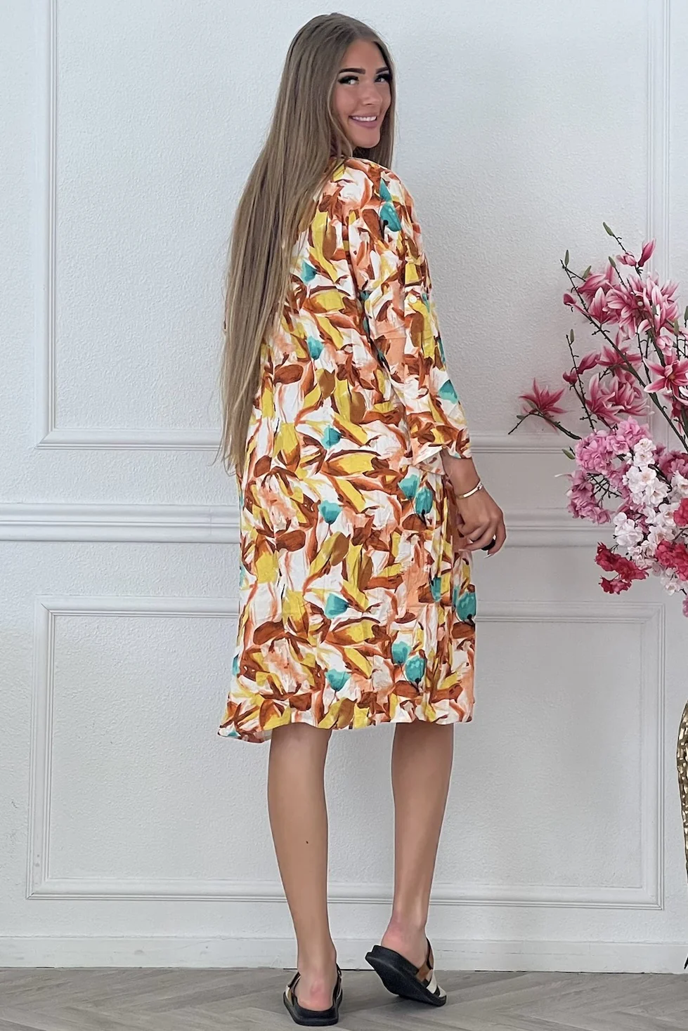 Jace Dress - White/Yellow/brown - Image 5