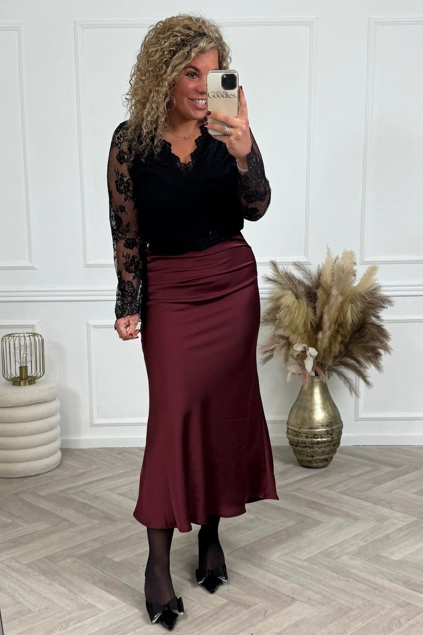 Jasmin Silk Skirt - Burgundy