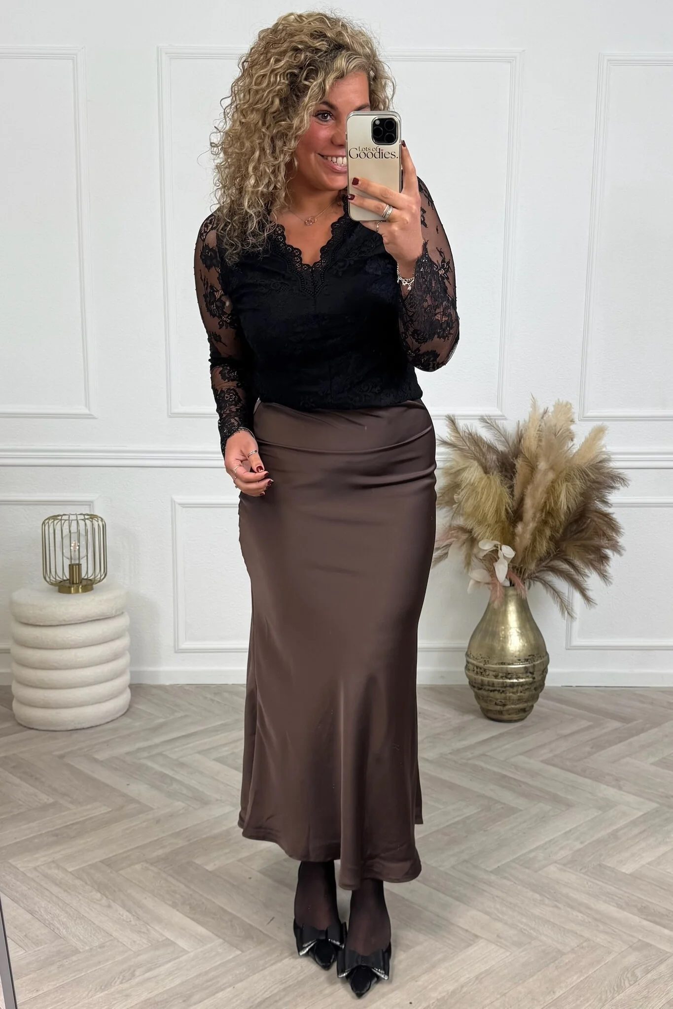 Jasmin Silk Skirt - Chocolate Brown