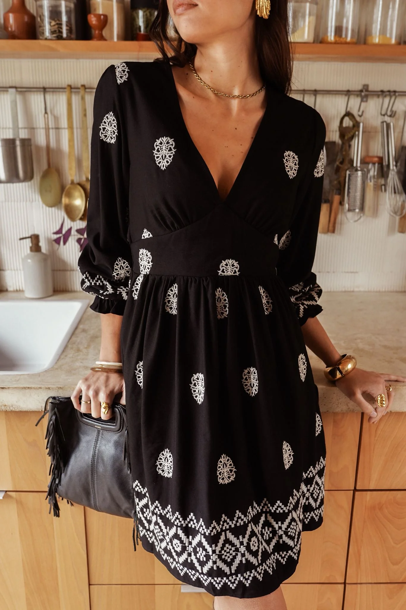 Jenny Print Dress - Black