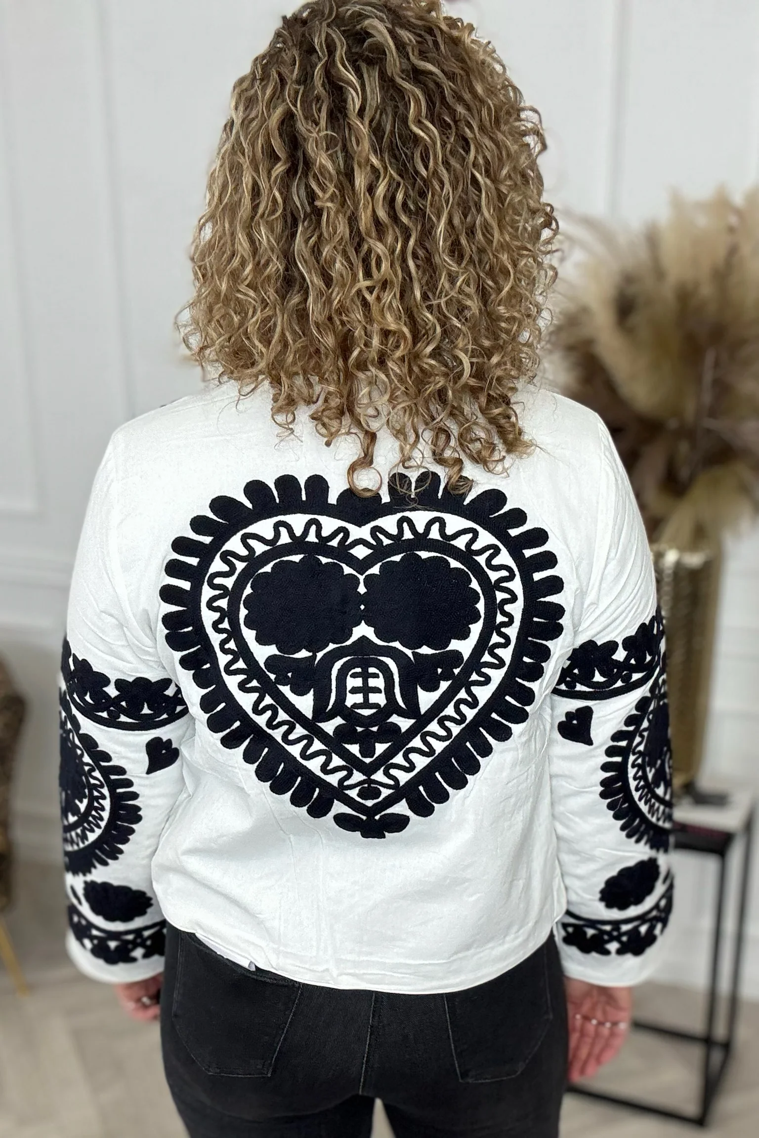 Josephine Bow Jacket - White/Black - Image 4