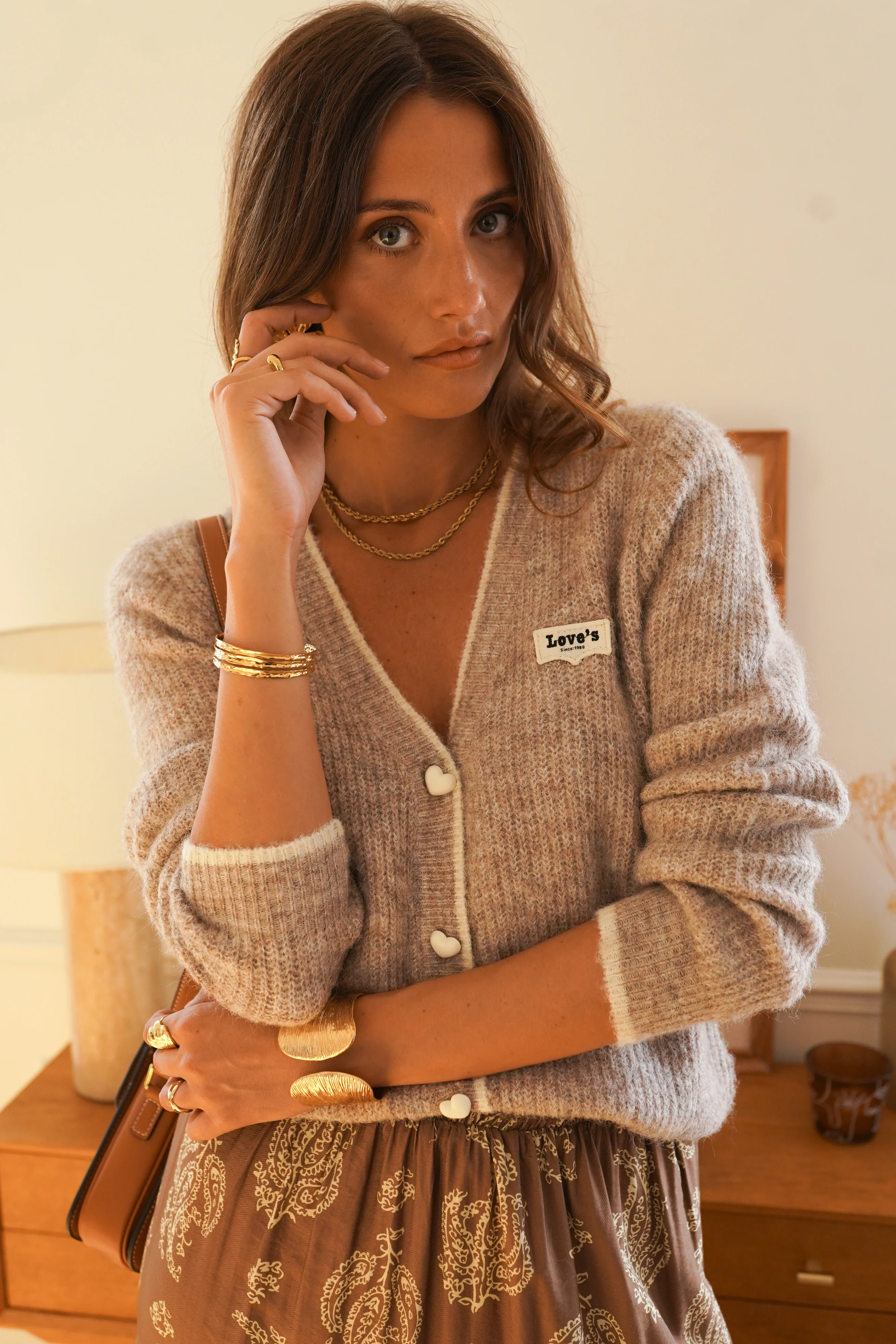 Josette Love Vest - Taupe