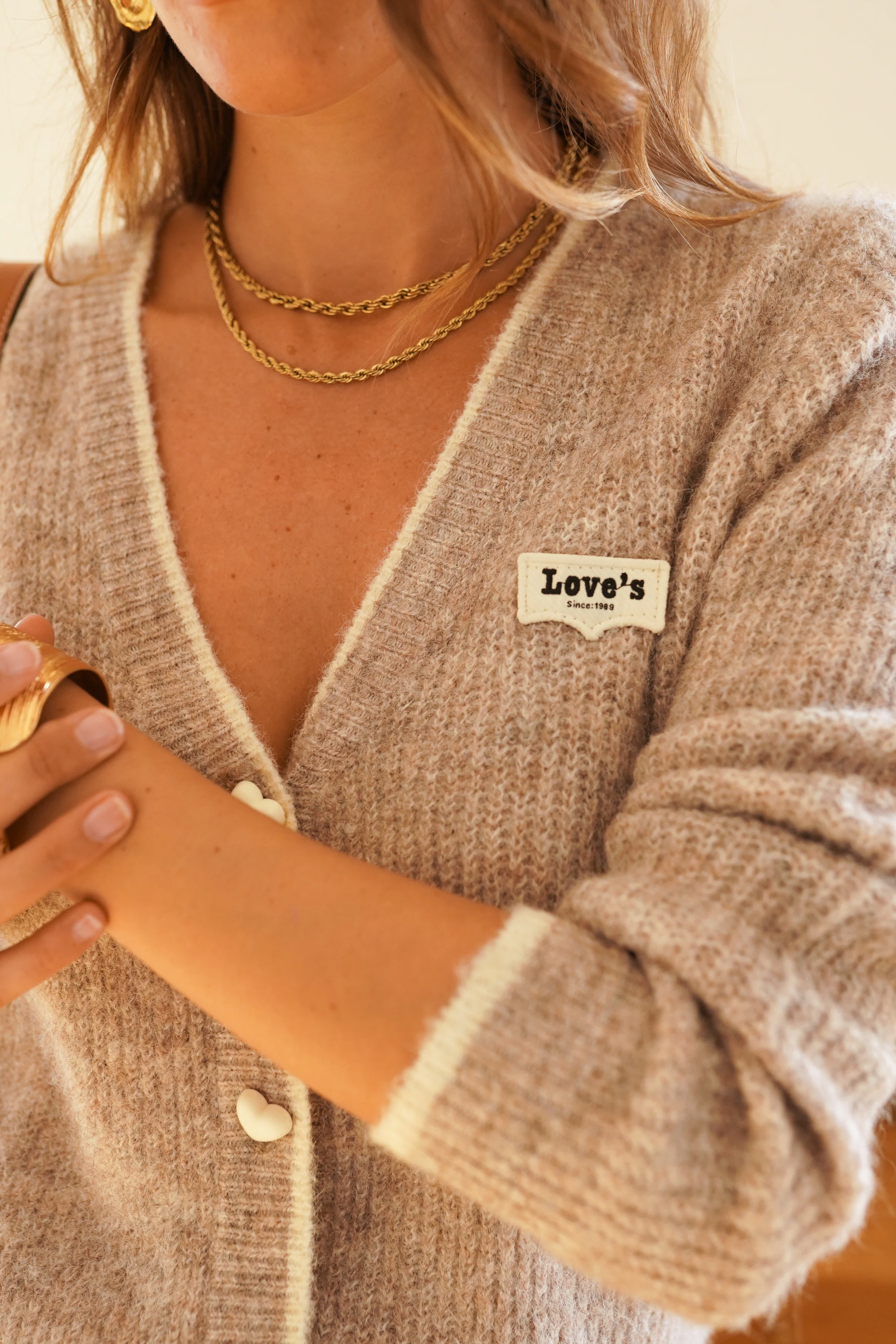 Josette Love Vest - Taupe - Image 3