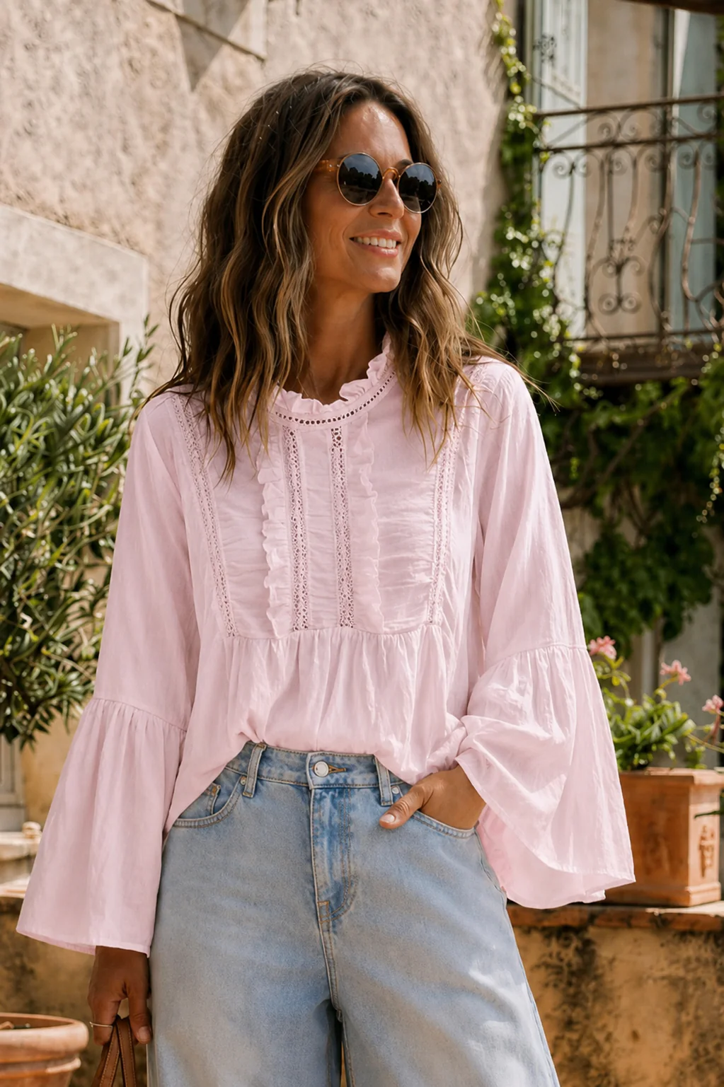 Joy Cotton Blouse - Light Pink