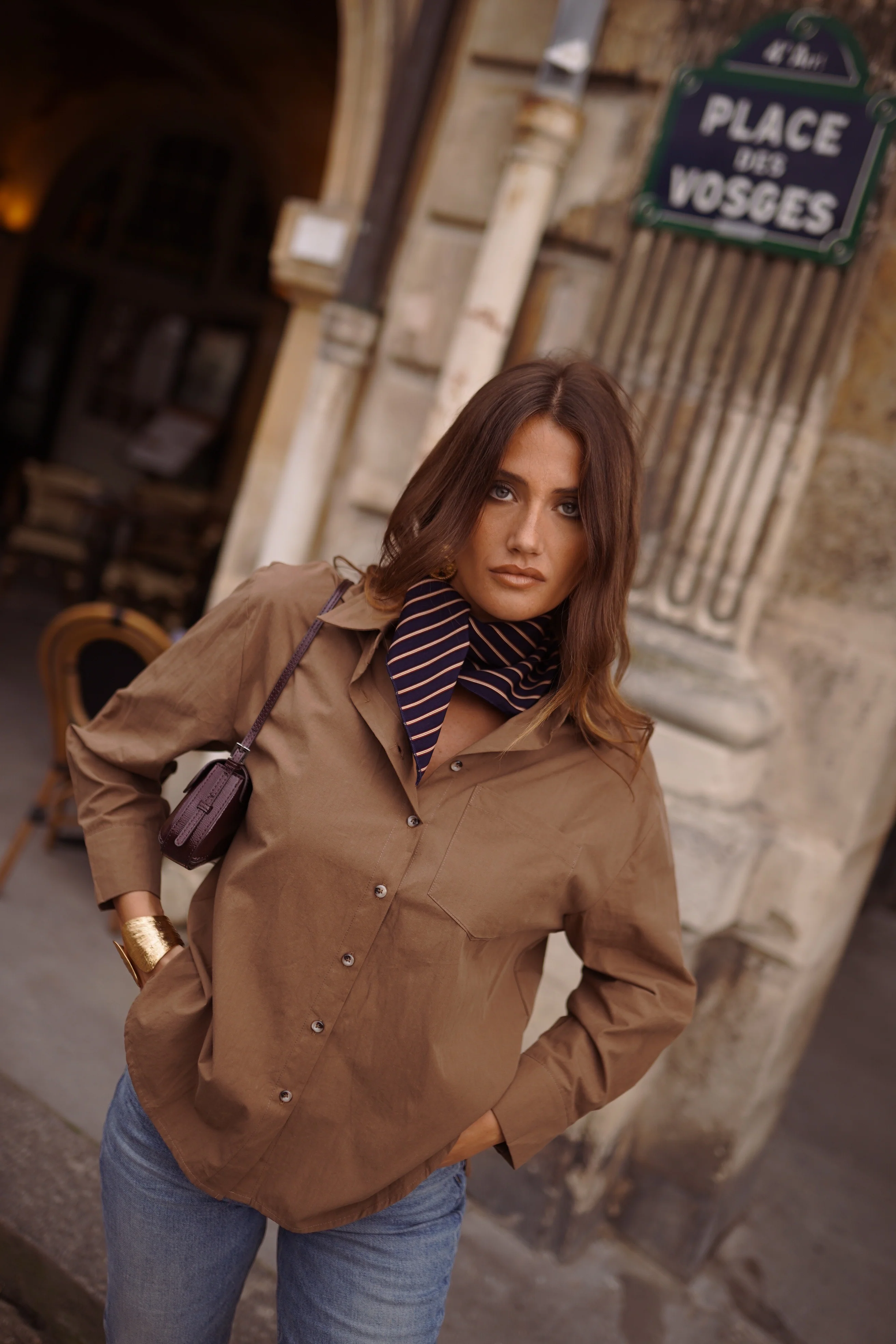 Juliette Basic Blouse - Brown - Image 2