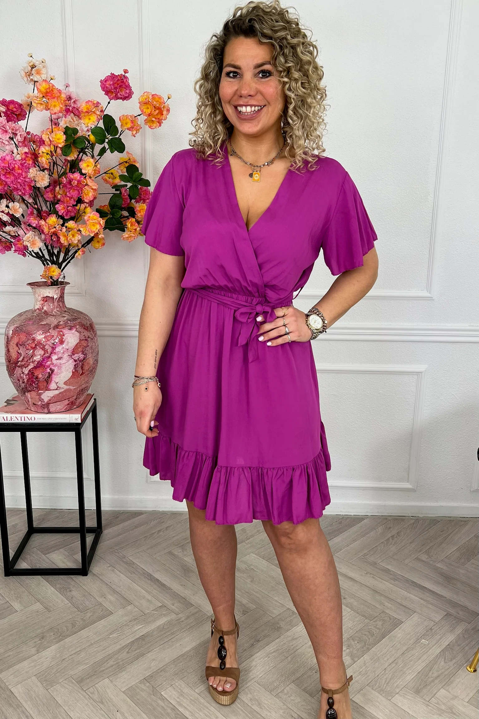 Kae Strik Dress - Magenta