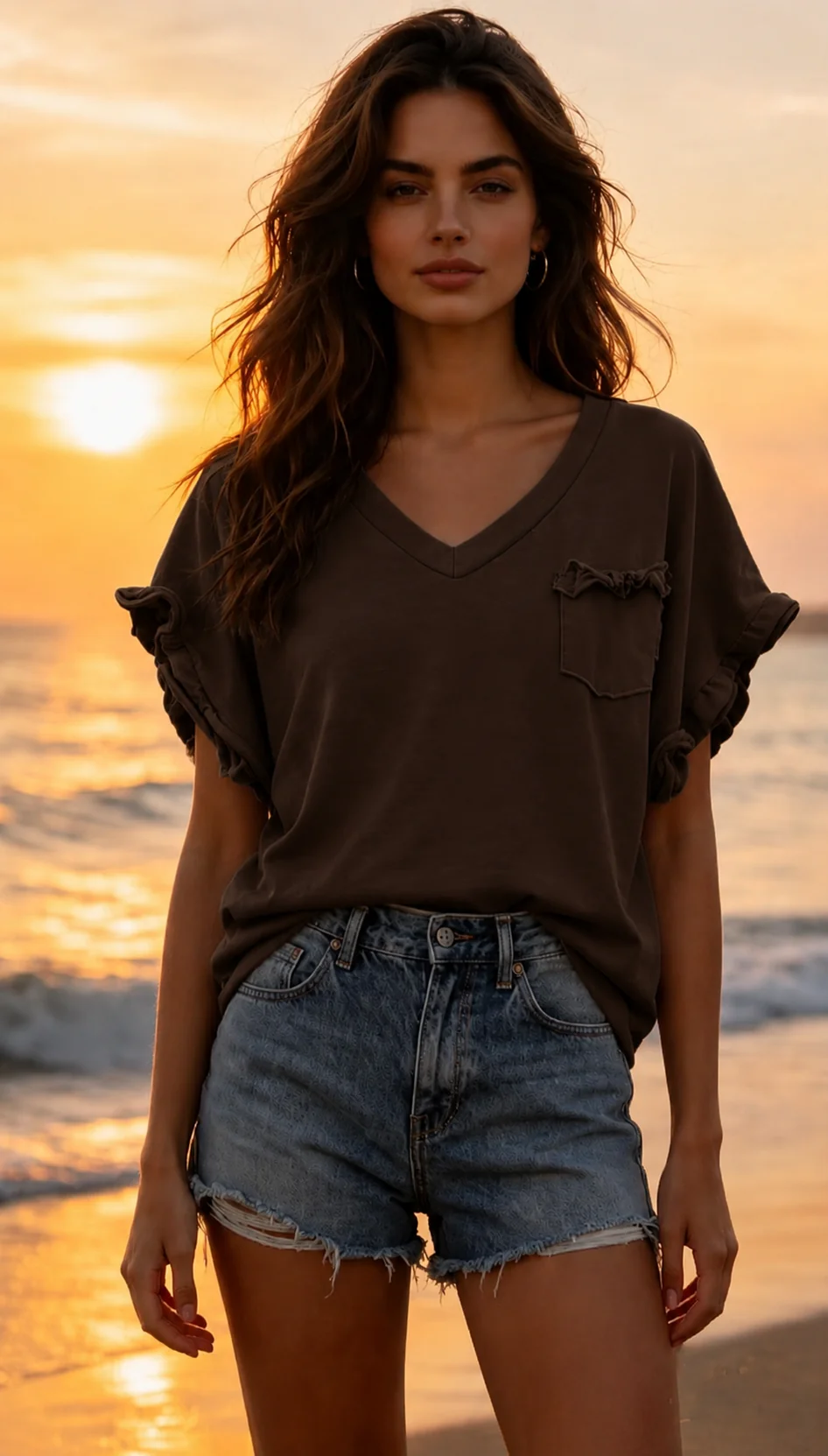 Allison Cotton Shirt - Brown