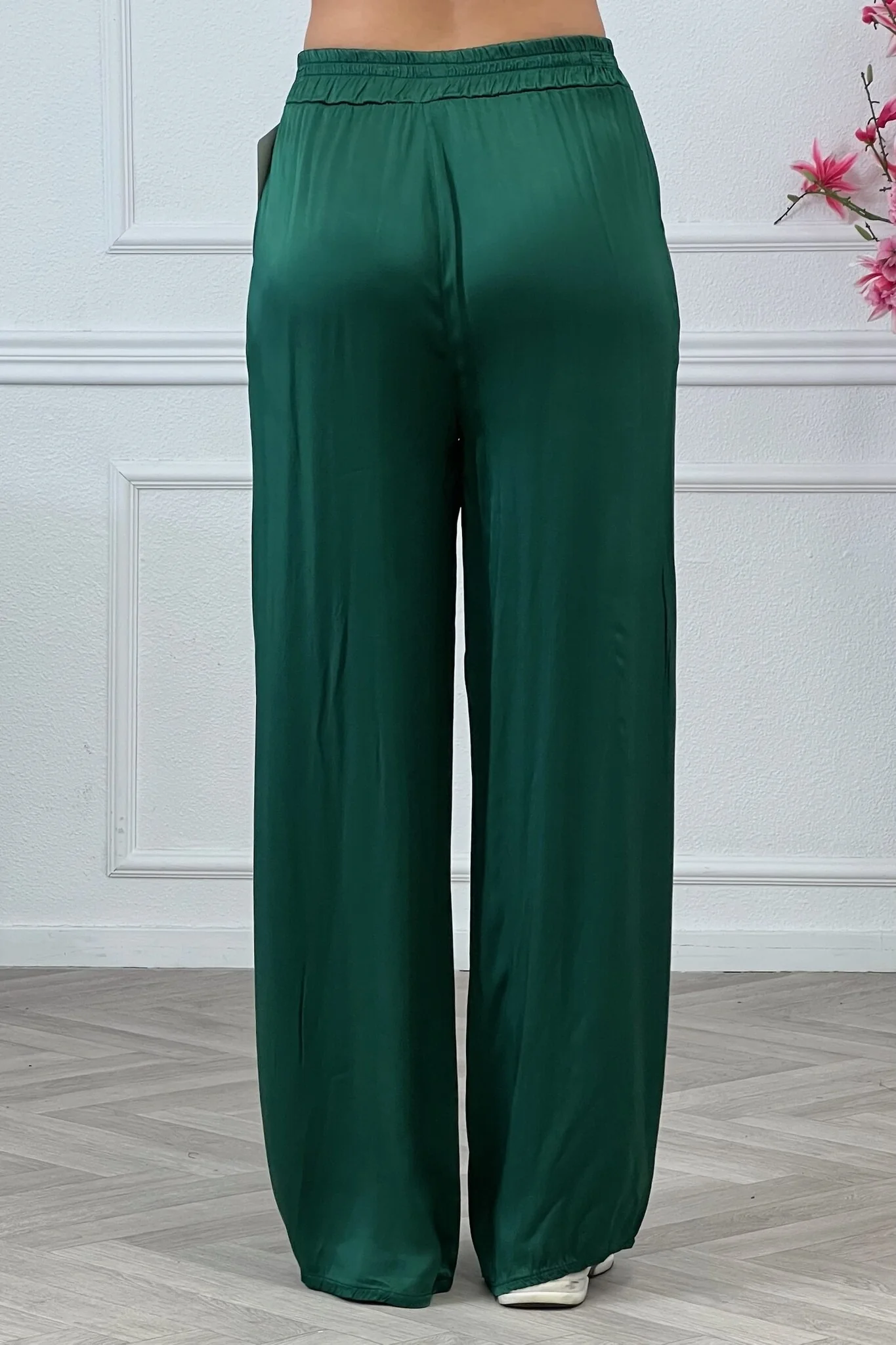 Kiki Silky Pants - Bottle Green - Image 4