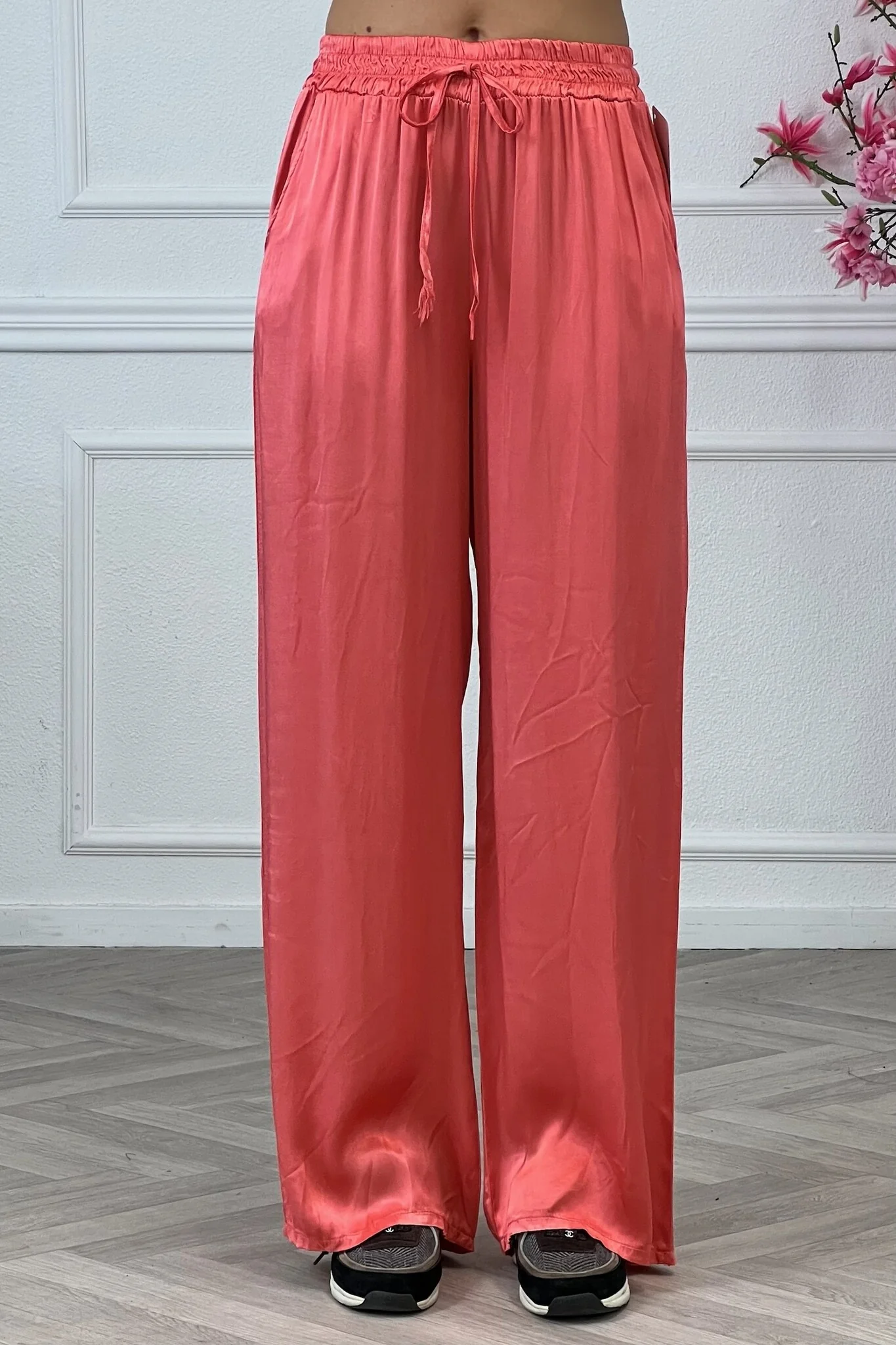 Kiki Silky Pants - Coral