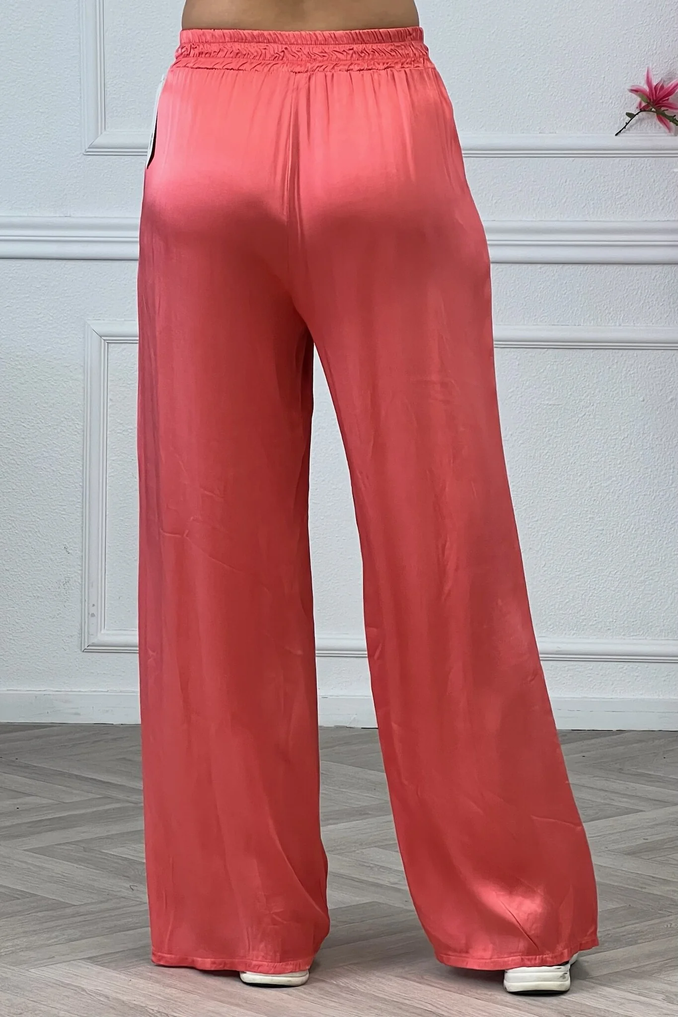 Kiki Silky Pants - Coral - Image 4