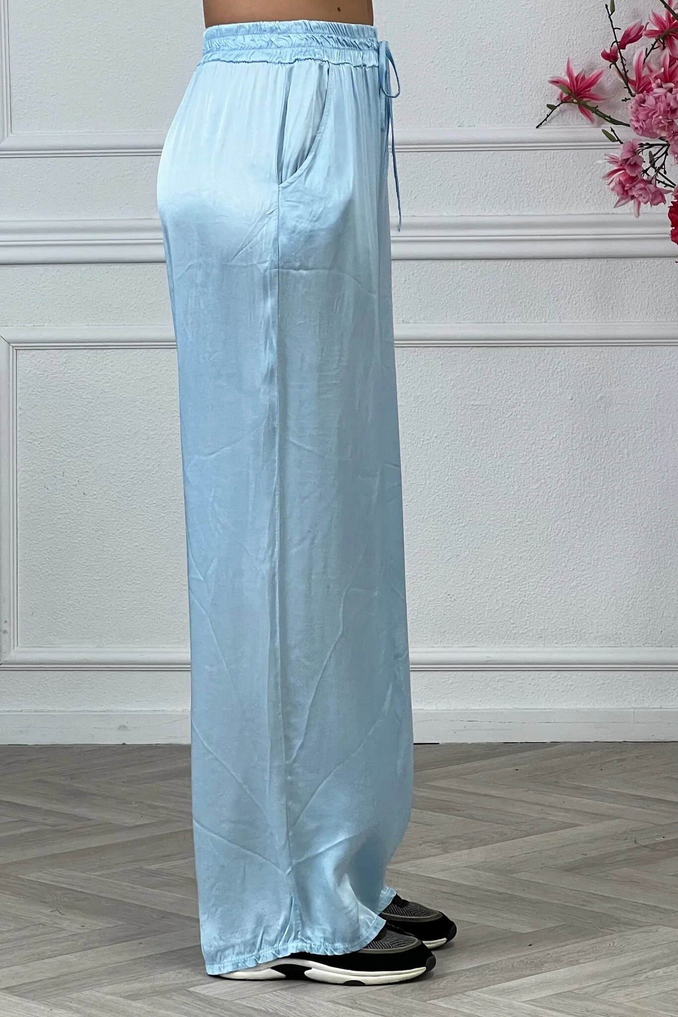 Kiki Silky Pants - Light Blue - Image 3