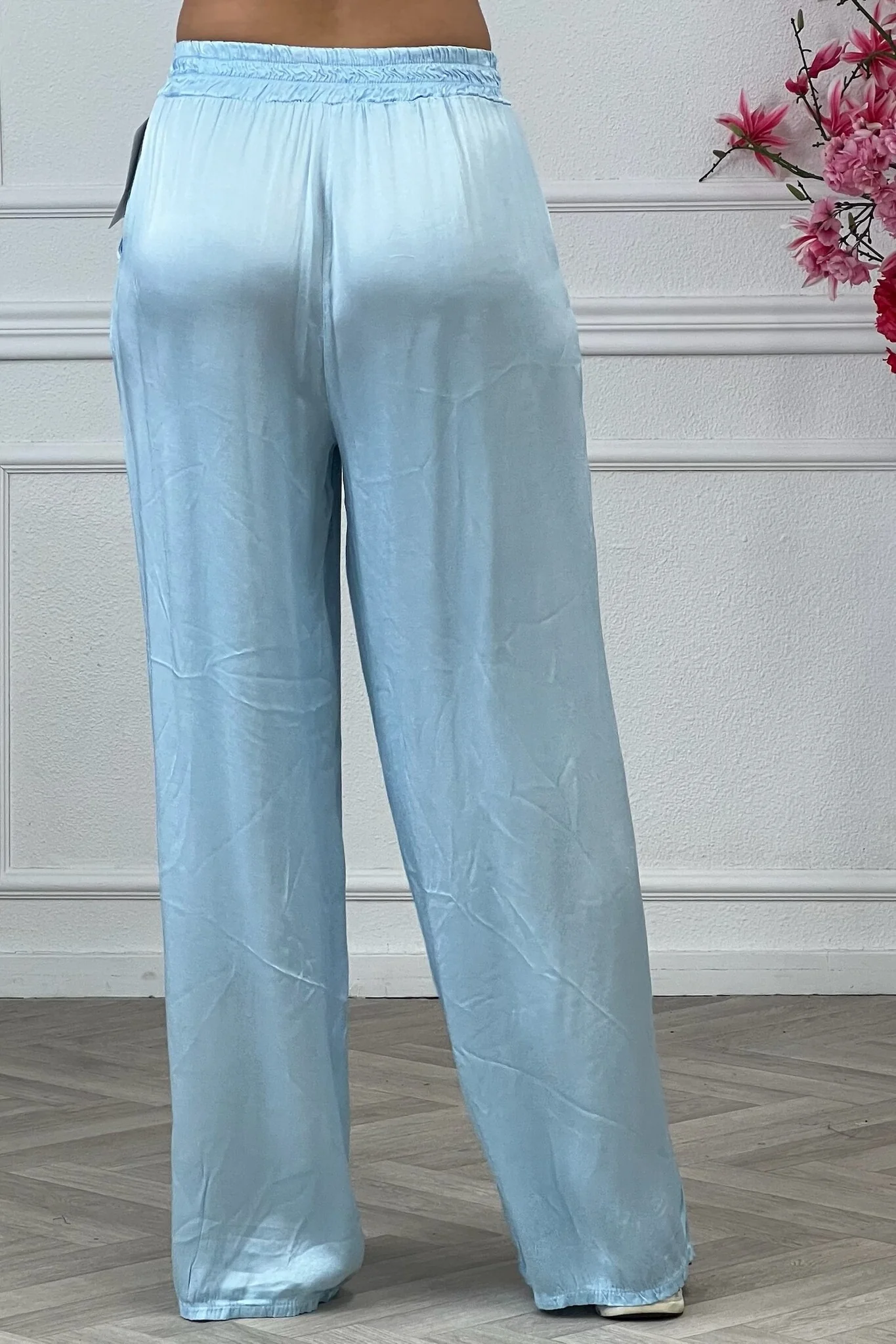 Kiki Silky Pants - Light Blue - Image 4