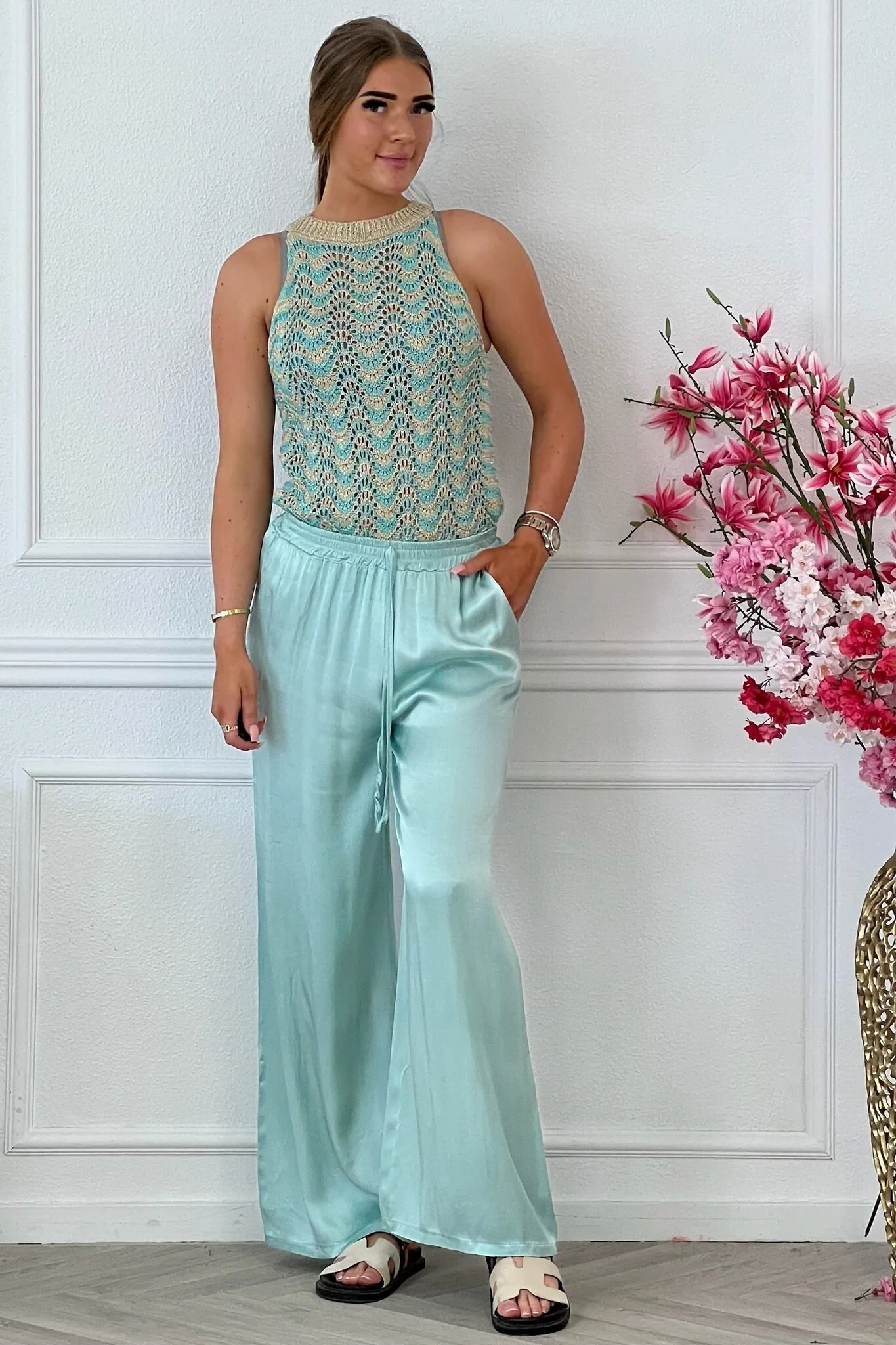Kiki Silky Pants - Mint - Image 2
